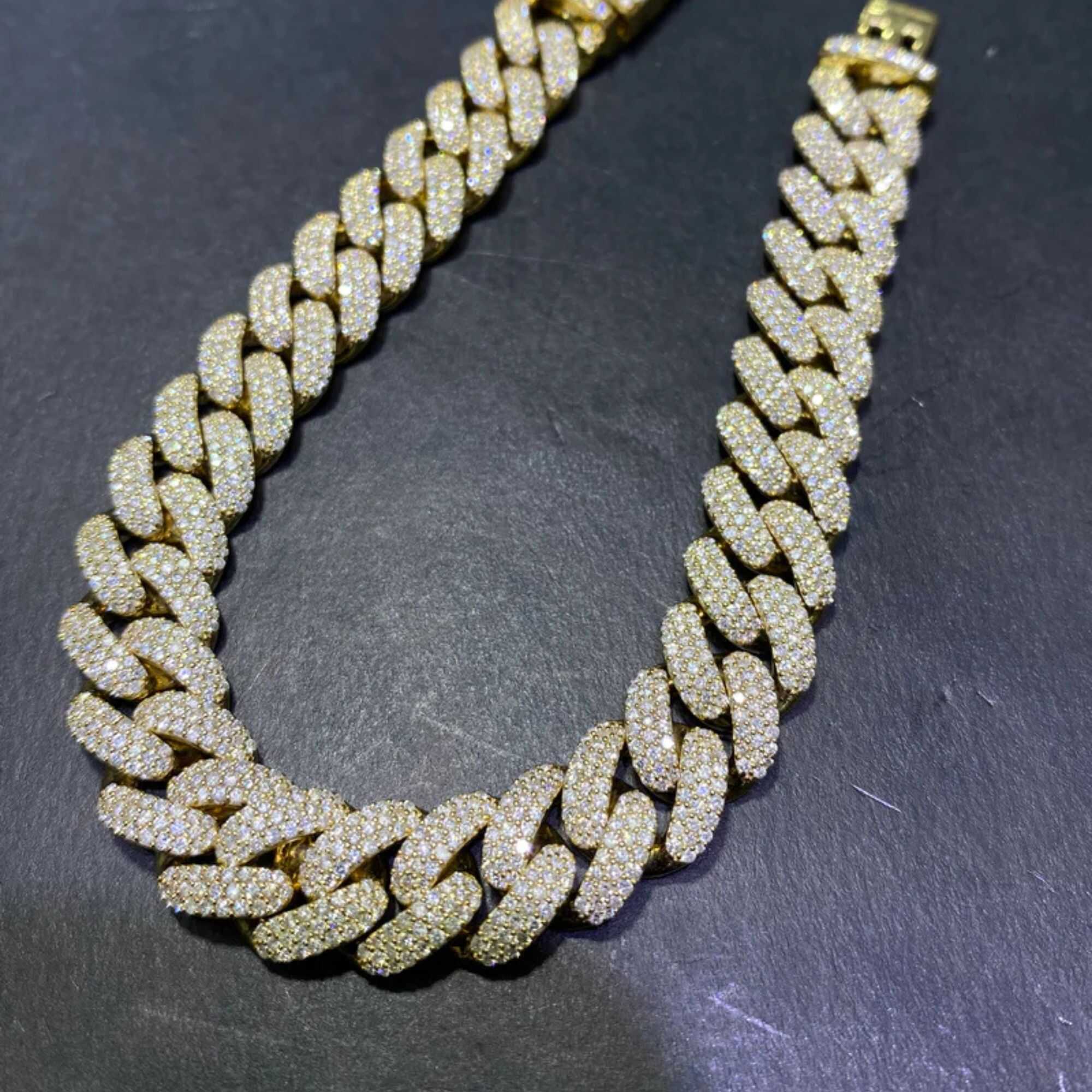 16 mm Diamond Tone Silver Men’s Moissanite Chains Iced Out Cuban Link Chain - Image 2