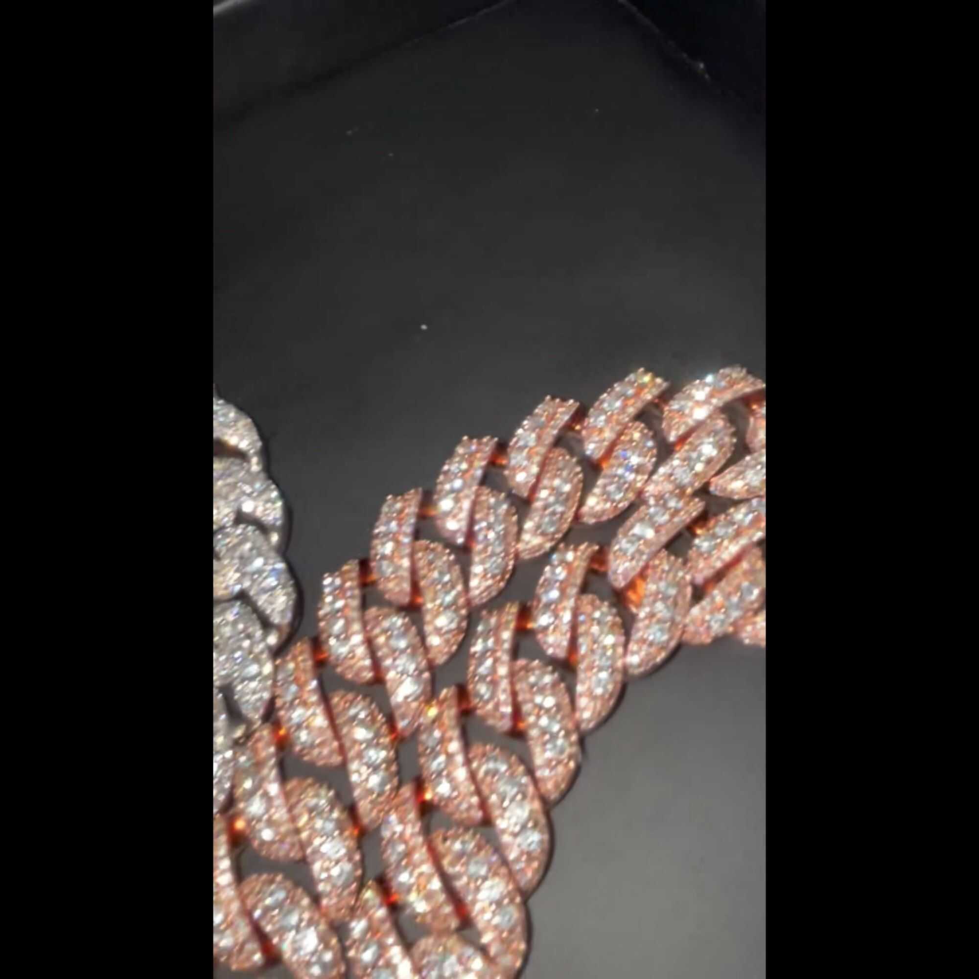 Diamond Finish Silver Men’s Moissanite Chains Iced Out Cuban Link Chain - Image 6