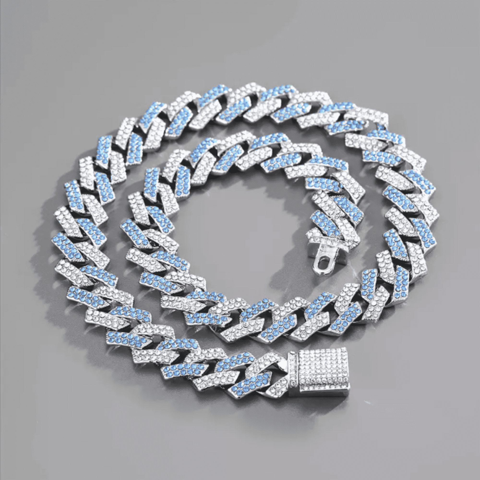 14mm Silver Diamond Men’s Moissanite Iced Out Cuban Link Chain - Image 7
