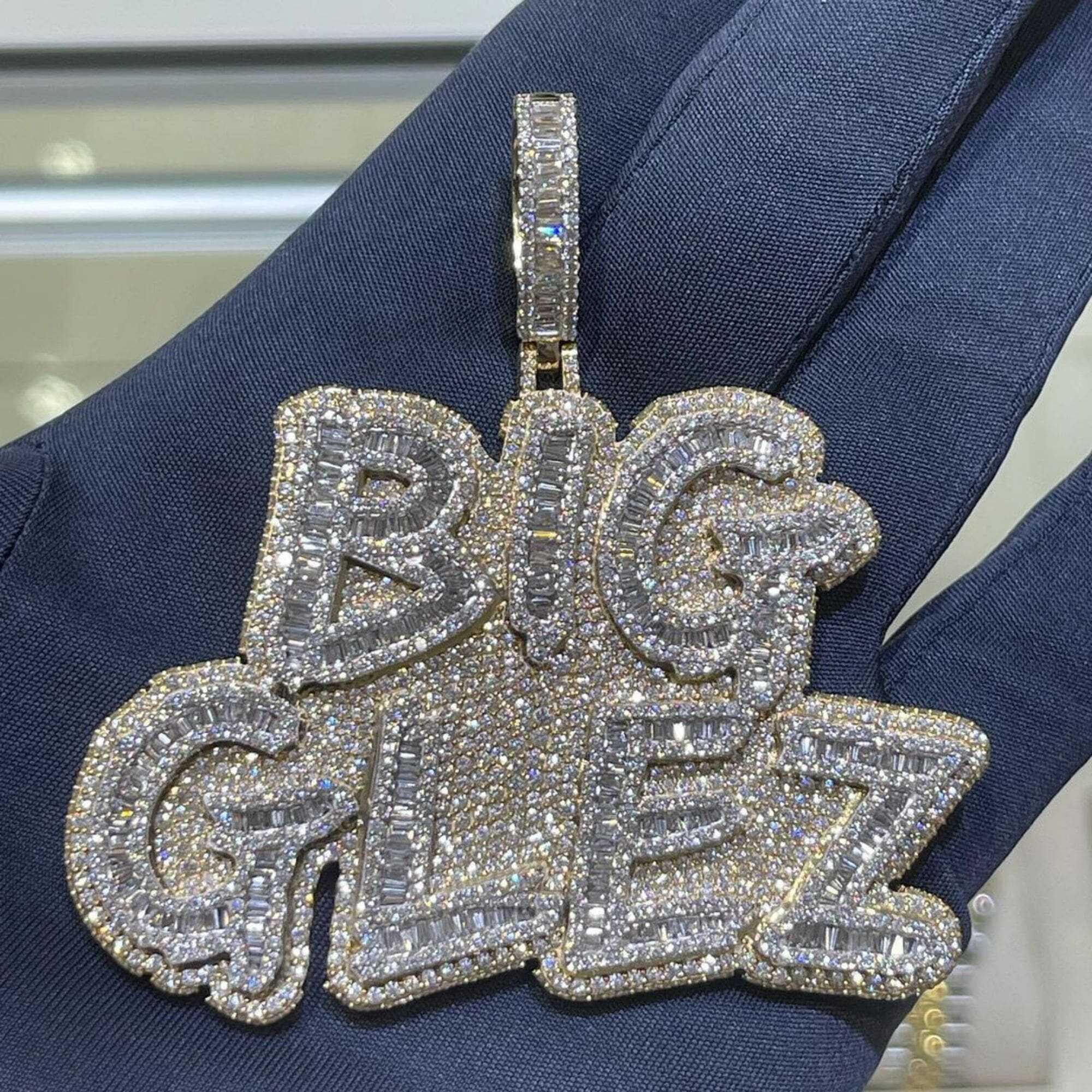 Urban Hip Hop Jewelry Pendant Iced Out 925 Silver Moissanite