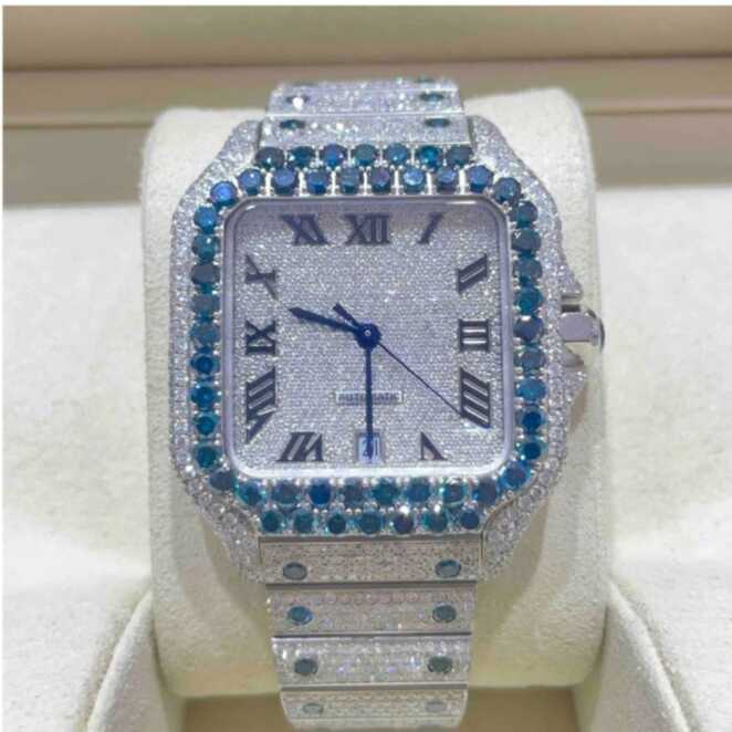 Iced Out Moissanite Watch Hip Hop Automatic Watch For Men