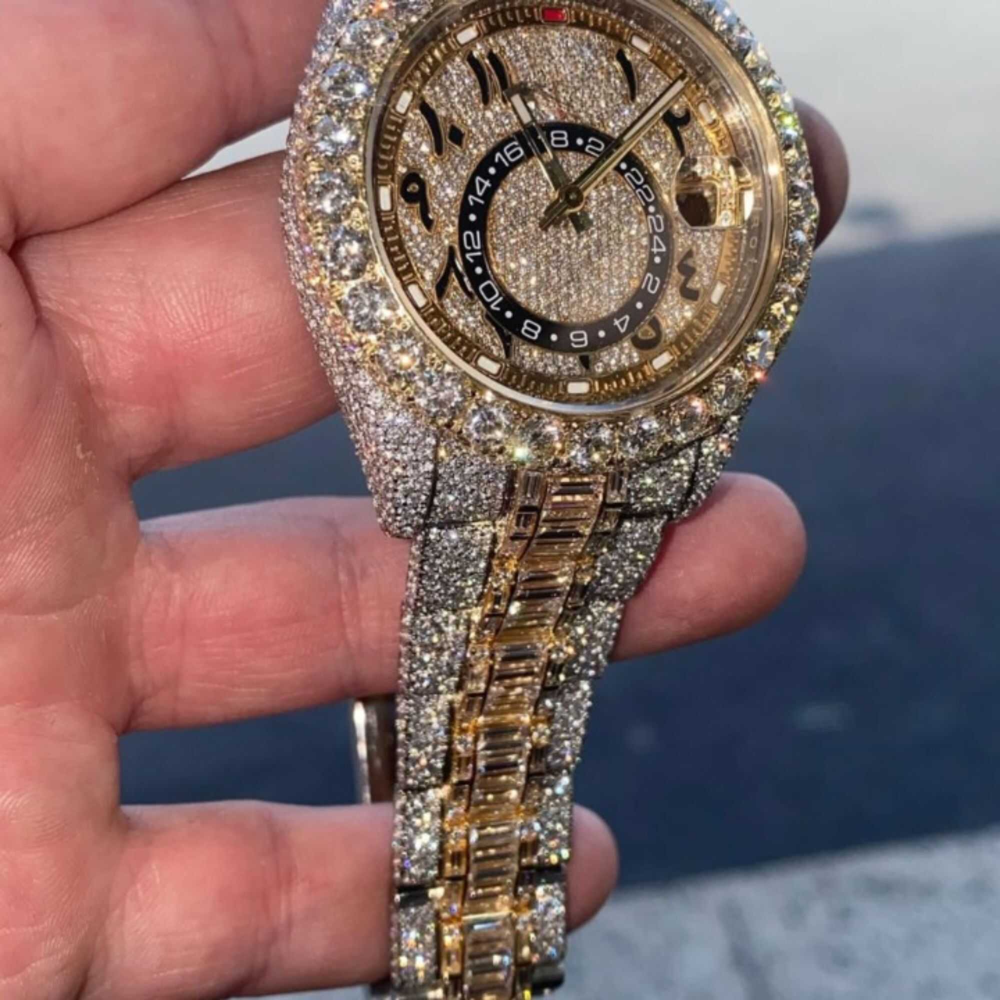 Elegant Moissanite Watches Fully Iced for Men & Women