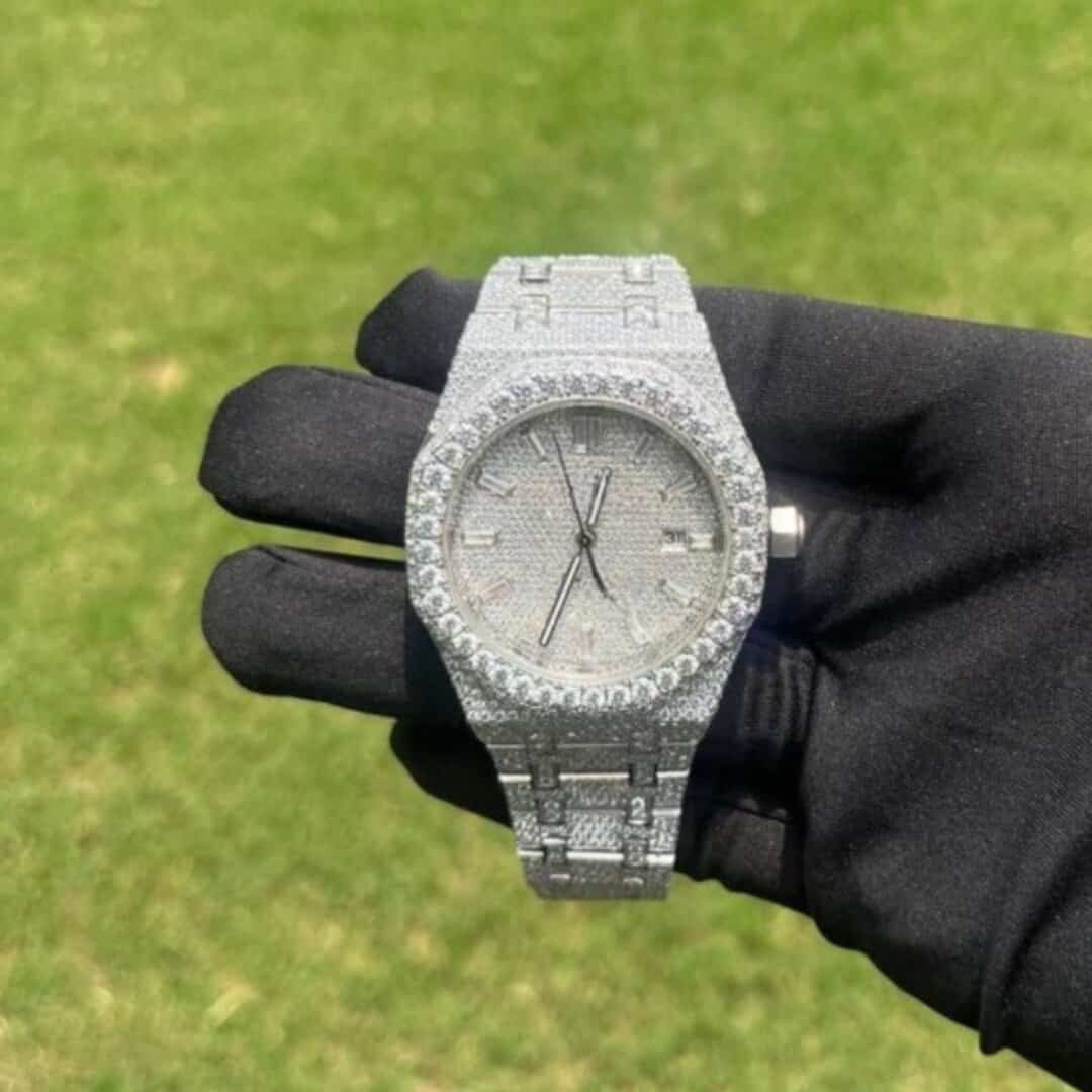 Iced Out Moissanite Watch with High-Quality Crystal Shine - Image 8