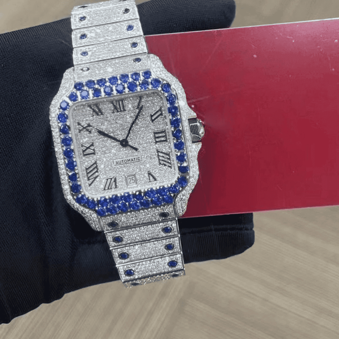 Diamond Moissanite Watch Full Iced Out Luxury Timepiece