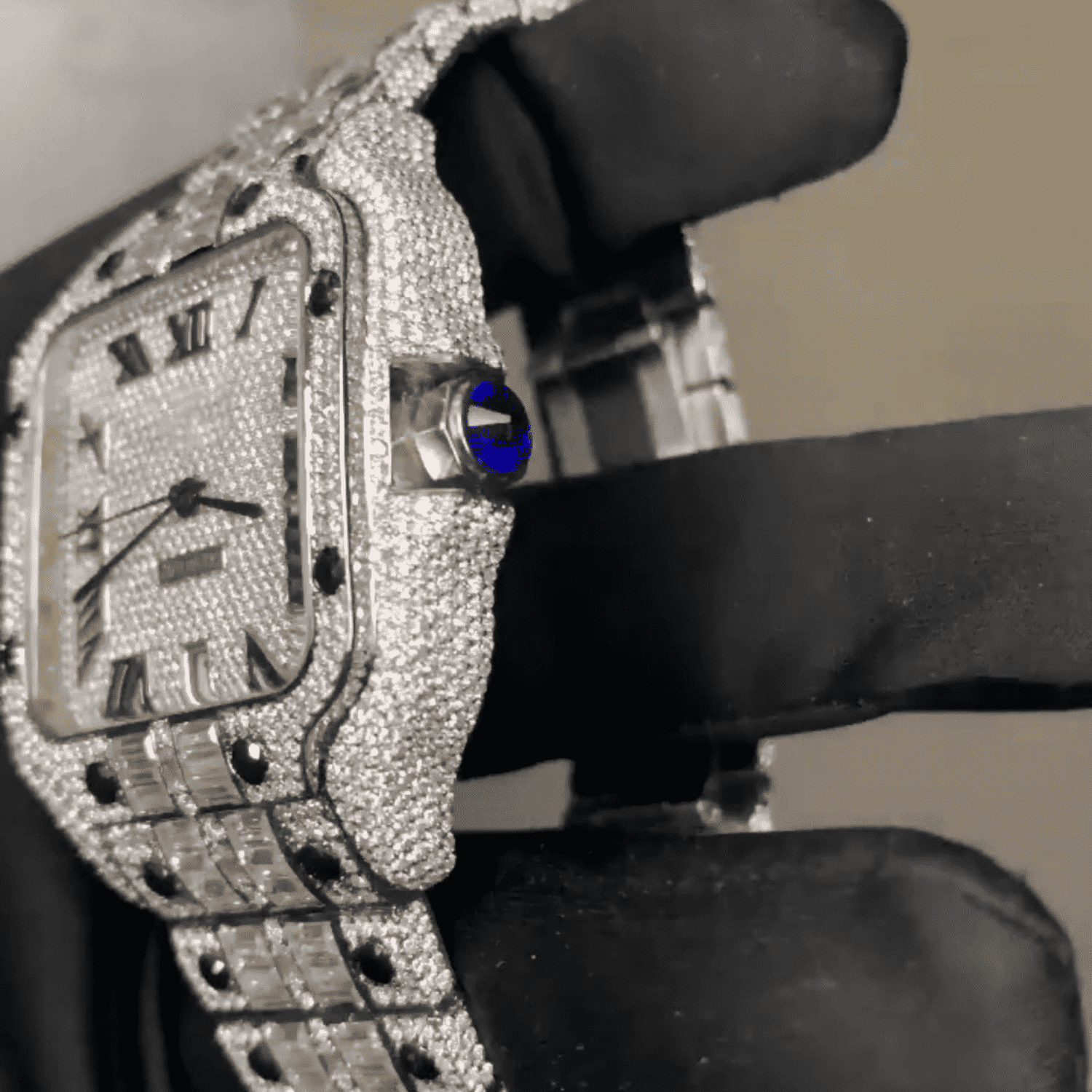 Stylish Bust Down Moissanite Watch for Men Fully Iced Out - Image 2