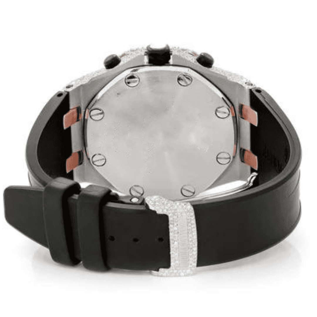 Silicone Band Iced-Out Moissanite Watch - Image 2