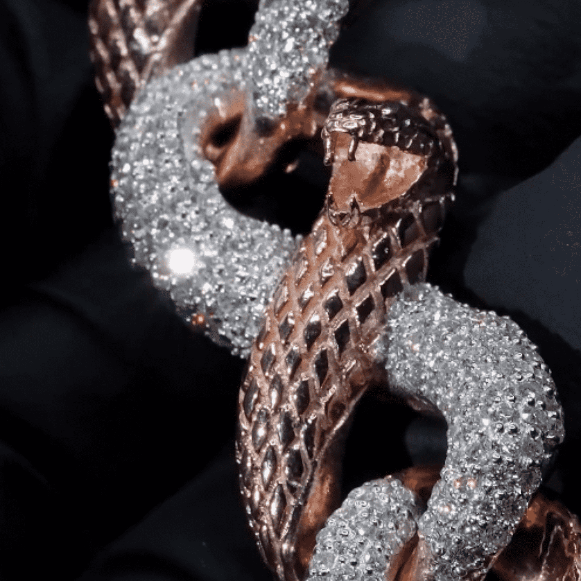 22mm Mens Silver Cuban Link Chain Moissanite