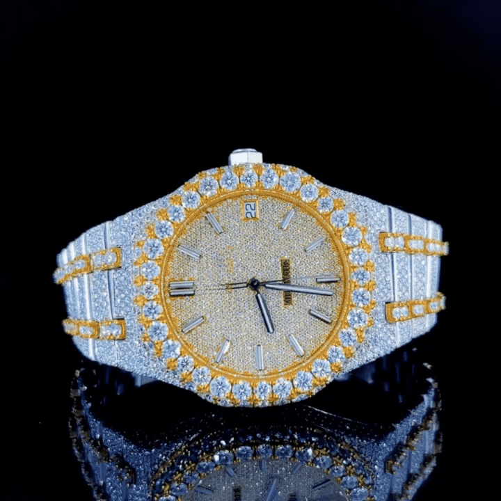 Majestic Bust Down Iced Out Watches, Moissanite Watches