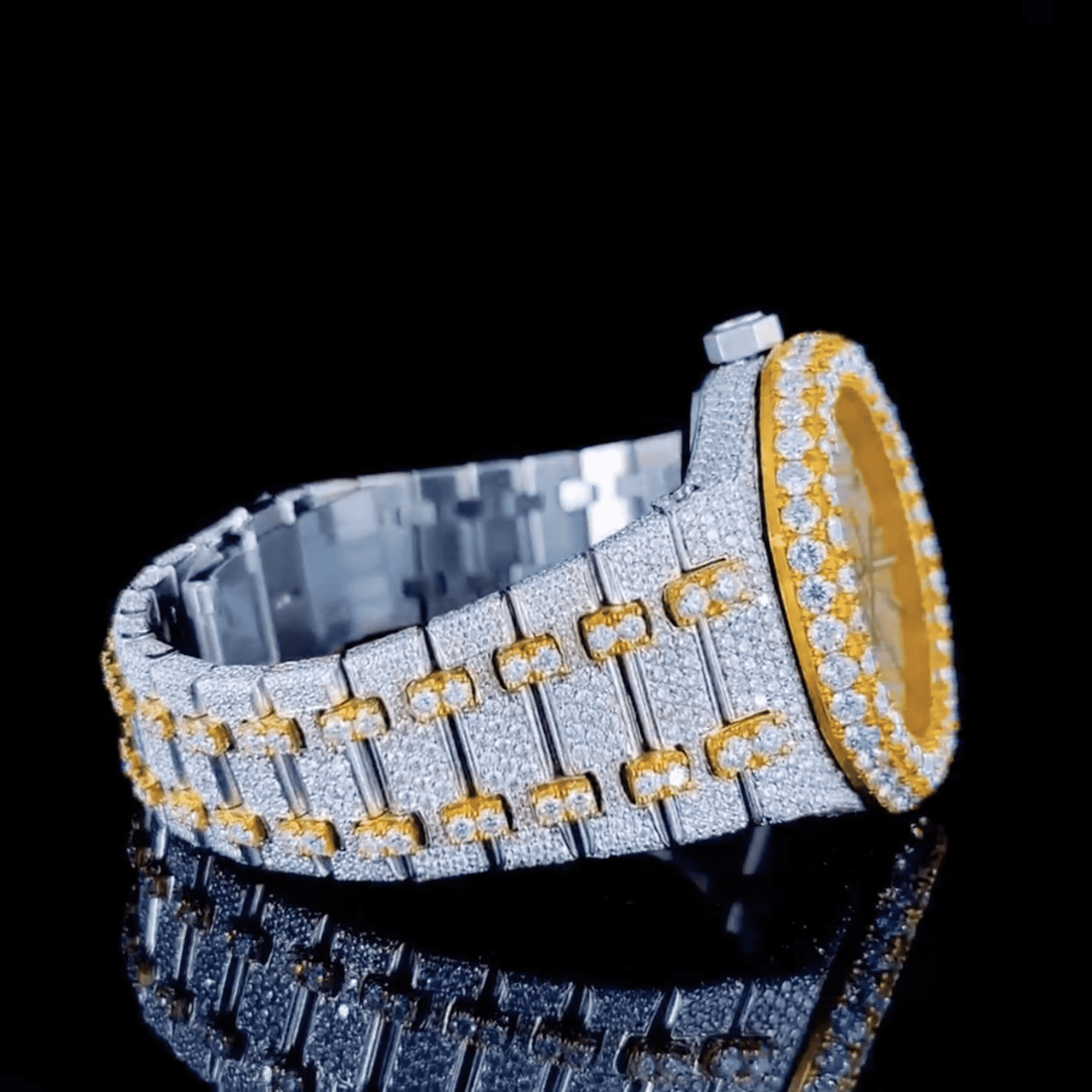 Majestic Bust Down Iced Out Watches, Moissanite Watches - Image 3