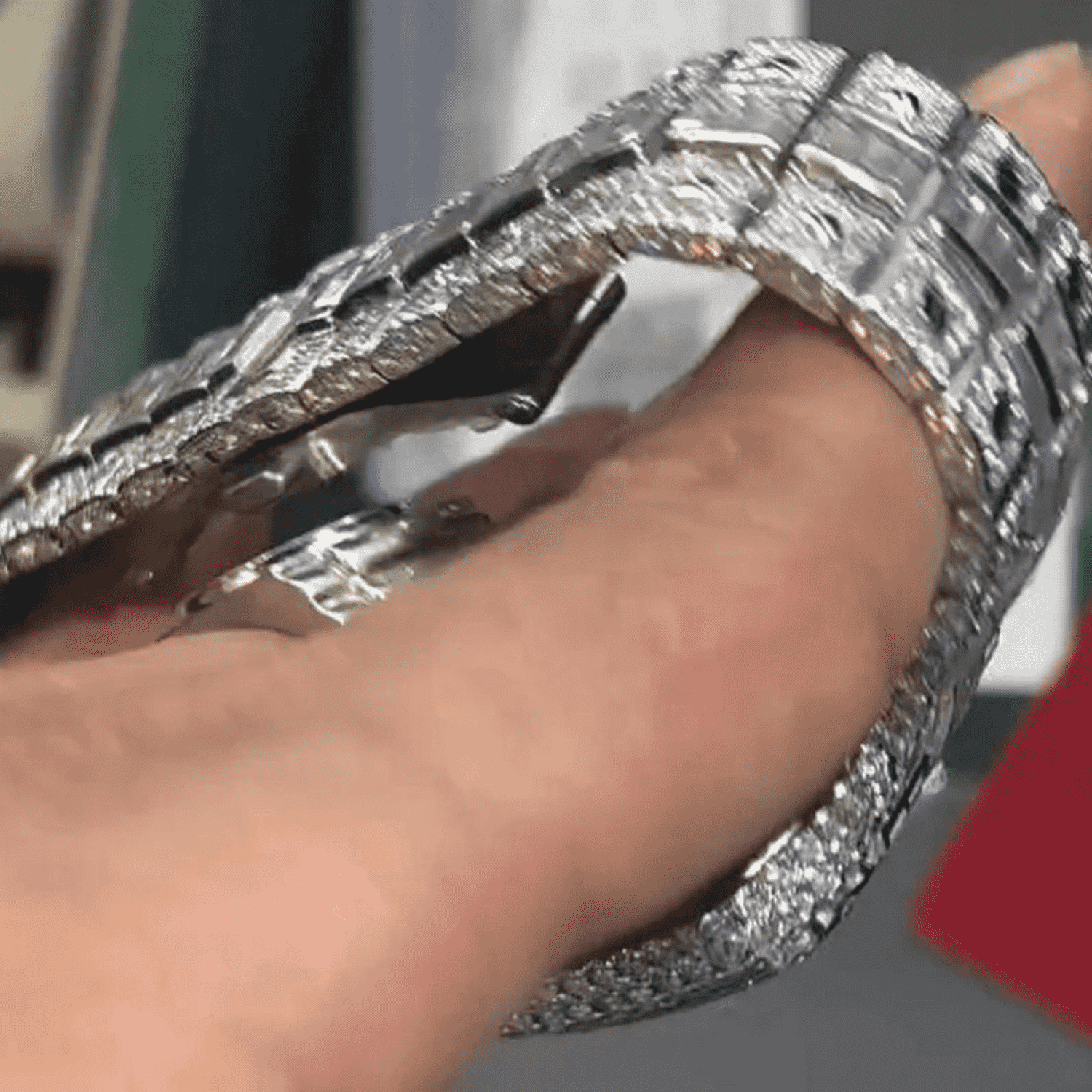 Moissanite Diamond Watch In Unique Style Fully Iced Out Watch - Image 2
