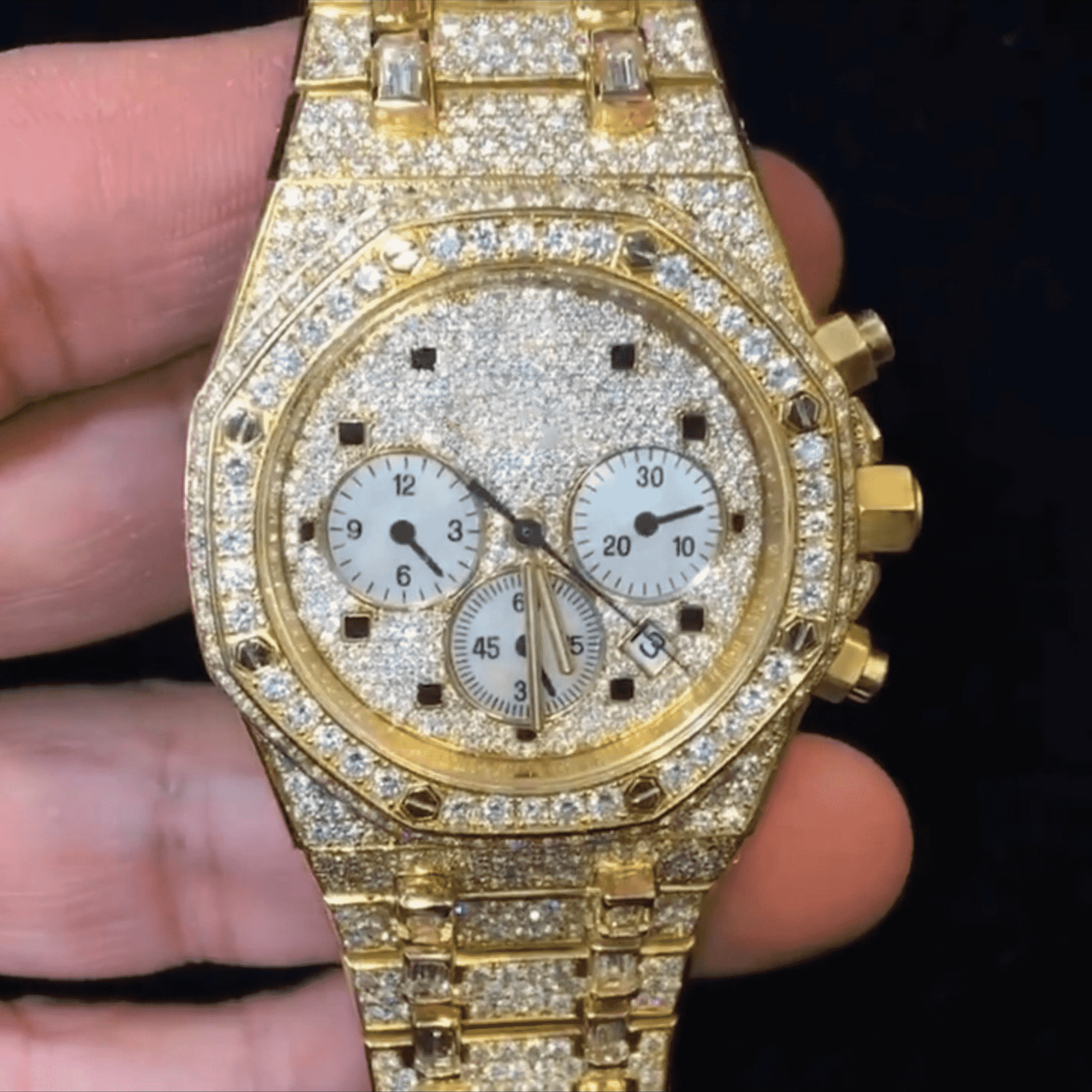 Iced Out Luxury: Bust Down Moissanite Watch