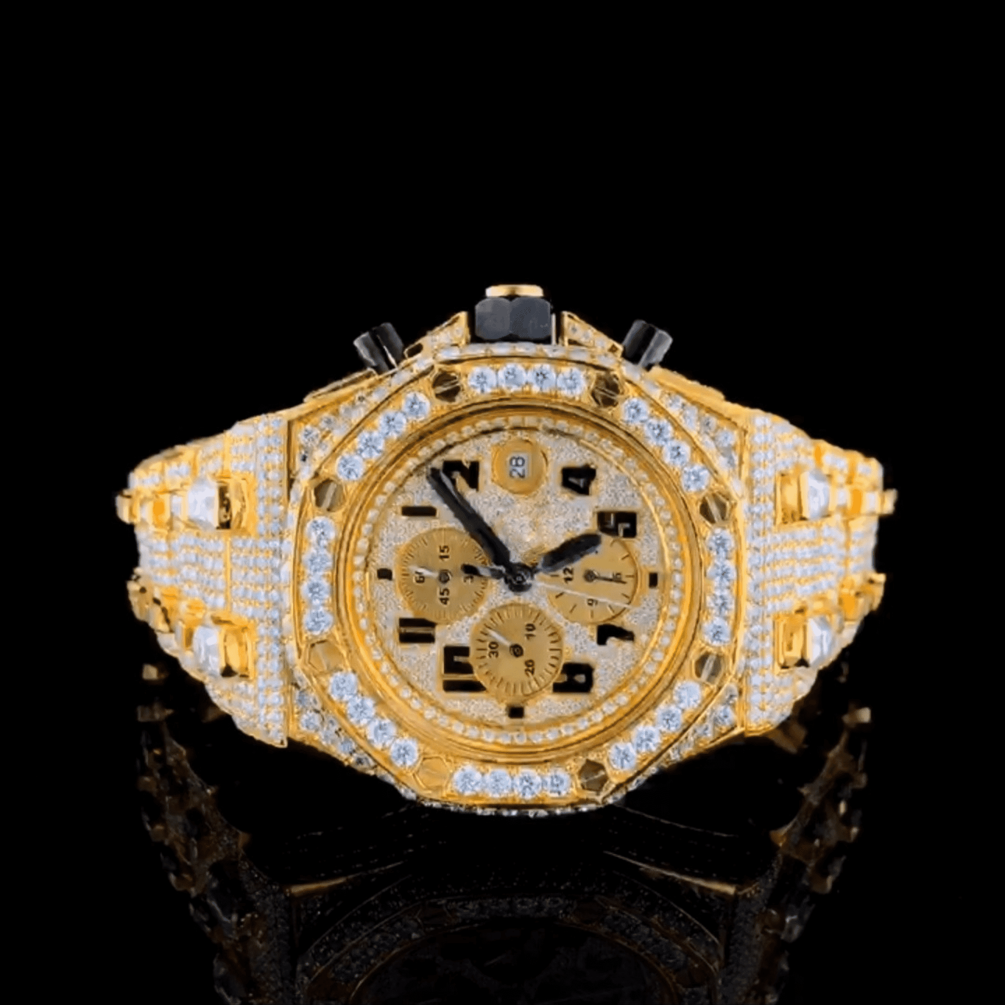 Stainless Steel Bust Down Luxury Watch for Men