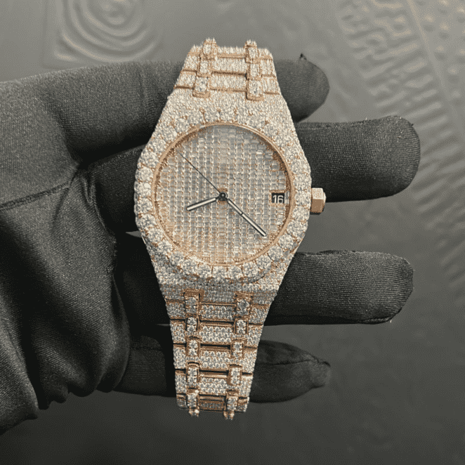 Iced Out Diamond Moissanite Watch Luxury Sparkling