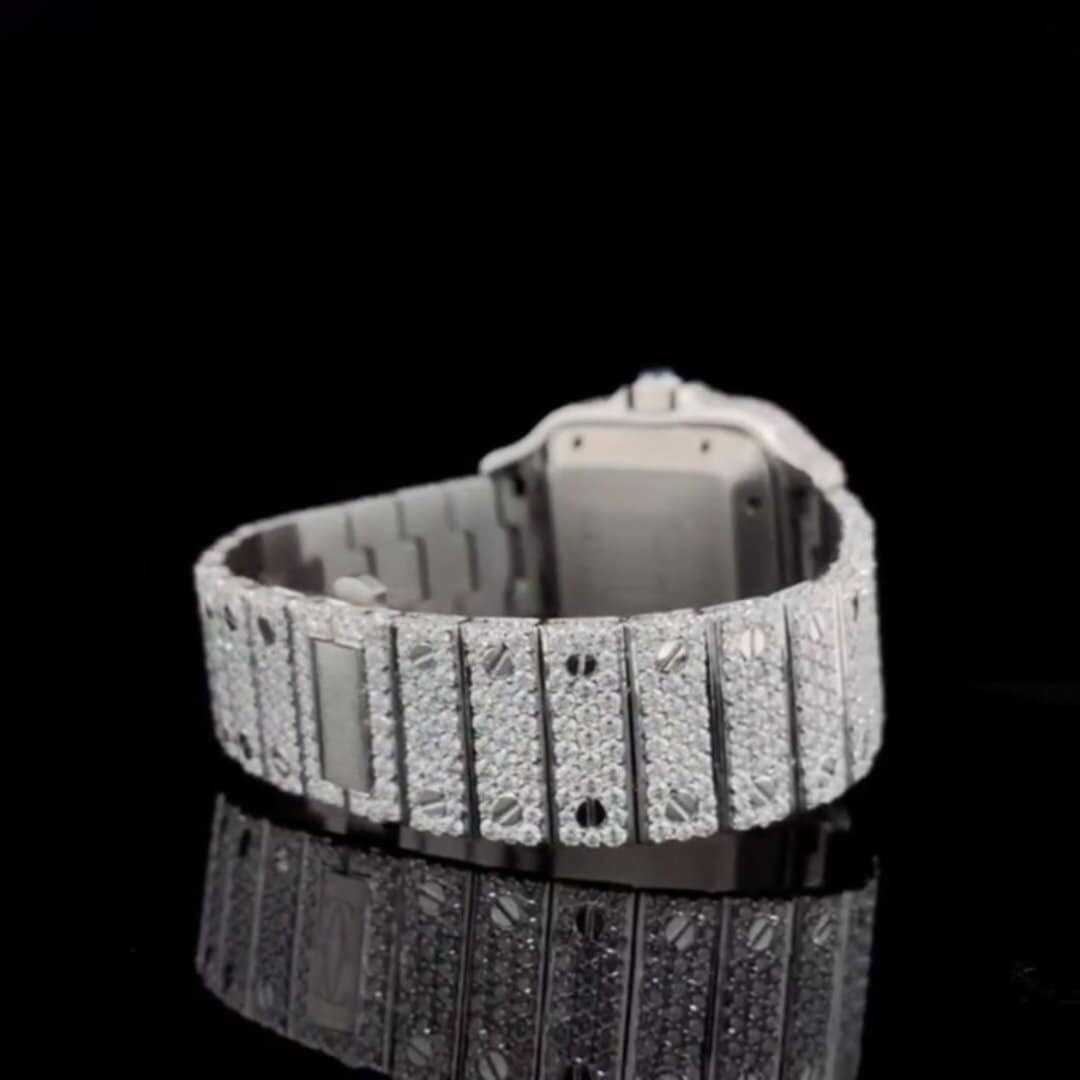 Classic Moissanite Diamond Iced Out Bust Down Automatic Watch - Image 5