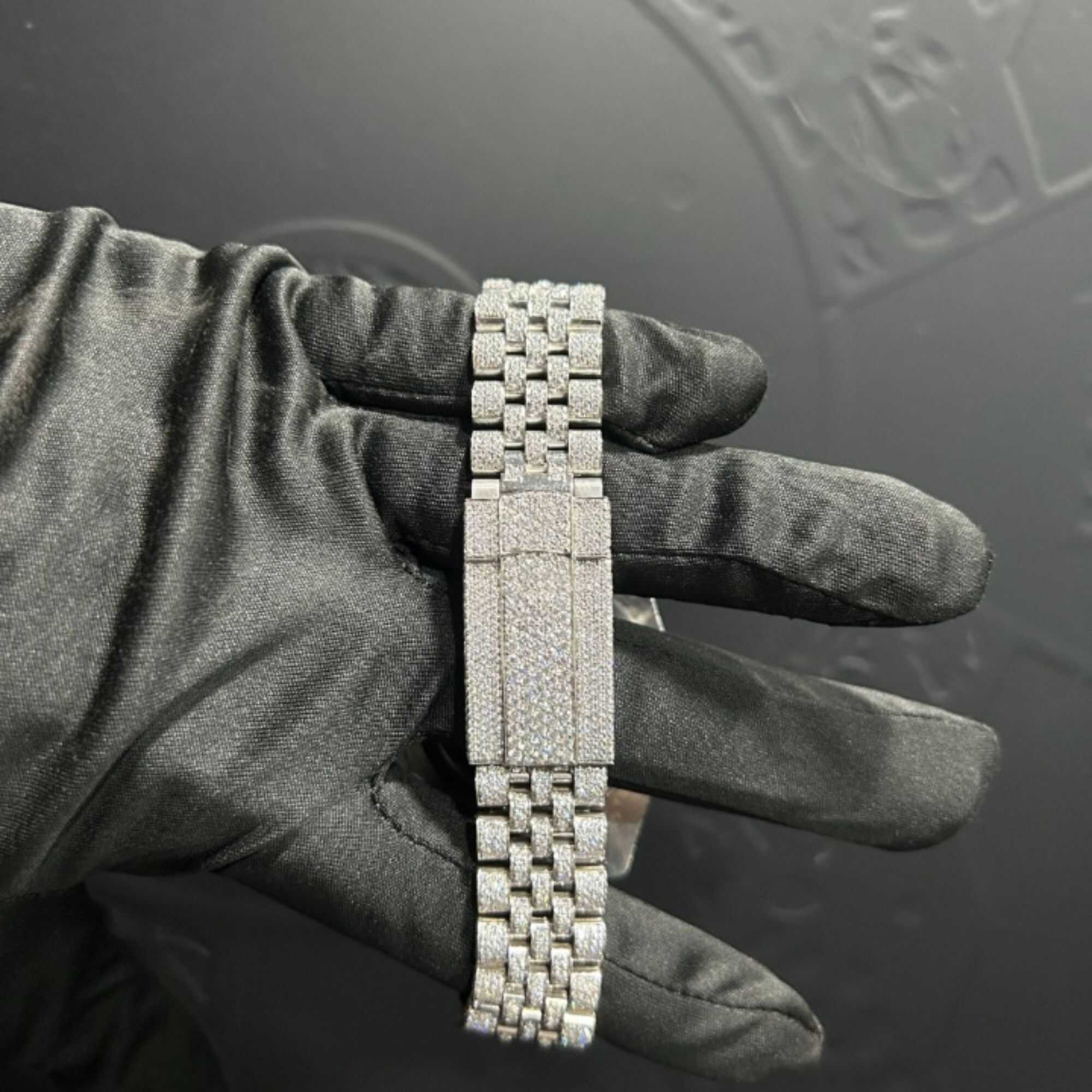 Luxury Moissanite Watches Fully Iced with Sleek Dial - Image 2