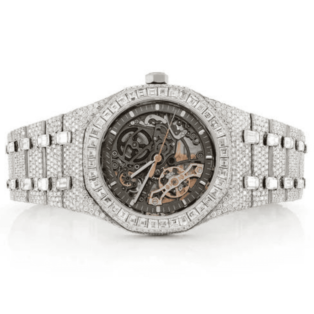 Stainless Steel Iced Out Moissanite Watch for Anyone