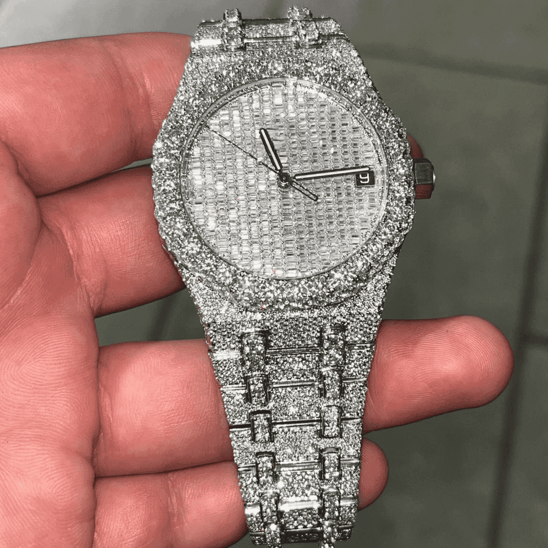 Iced Out Stainless Steel Hip Hop VVS Moissanite Watch - Image 7