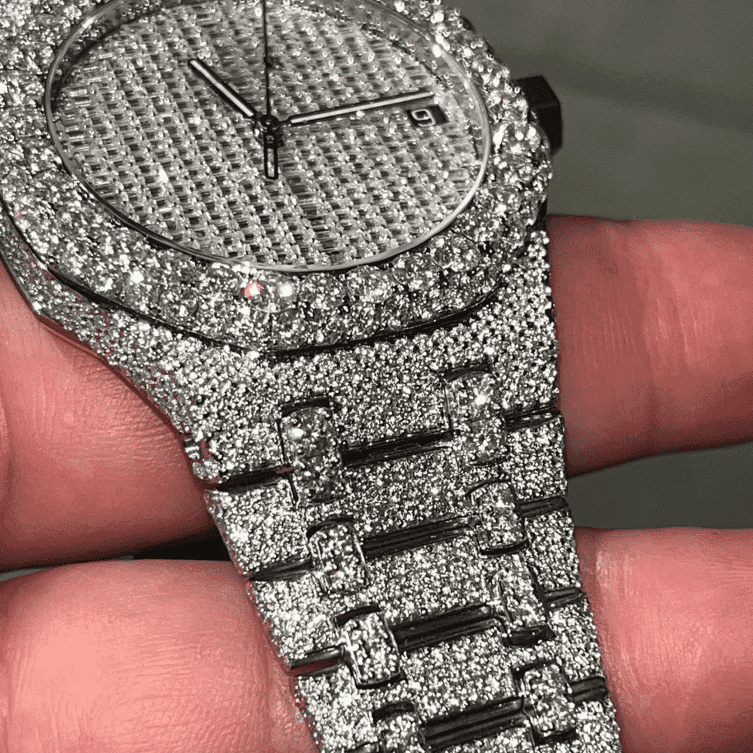 Iced Out Stainless Steel Hip Hop VVS Moissanite Watch - Image 5