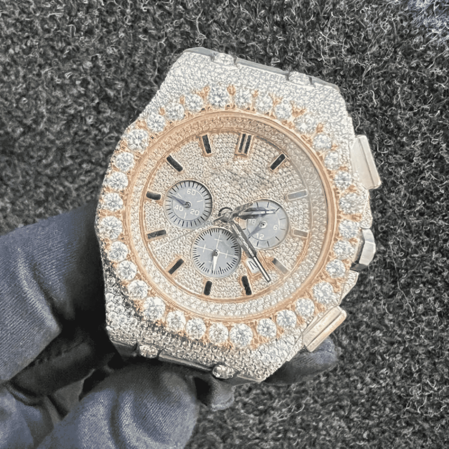 Iced Out Moissanite Watch with Premium Silicone Band - Image 5