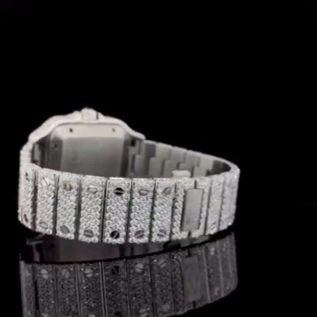 Classic Moissanite Diamond Iced Out Bust Down Automatic Watch - Image 4