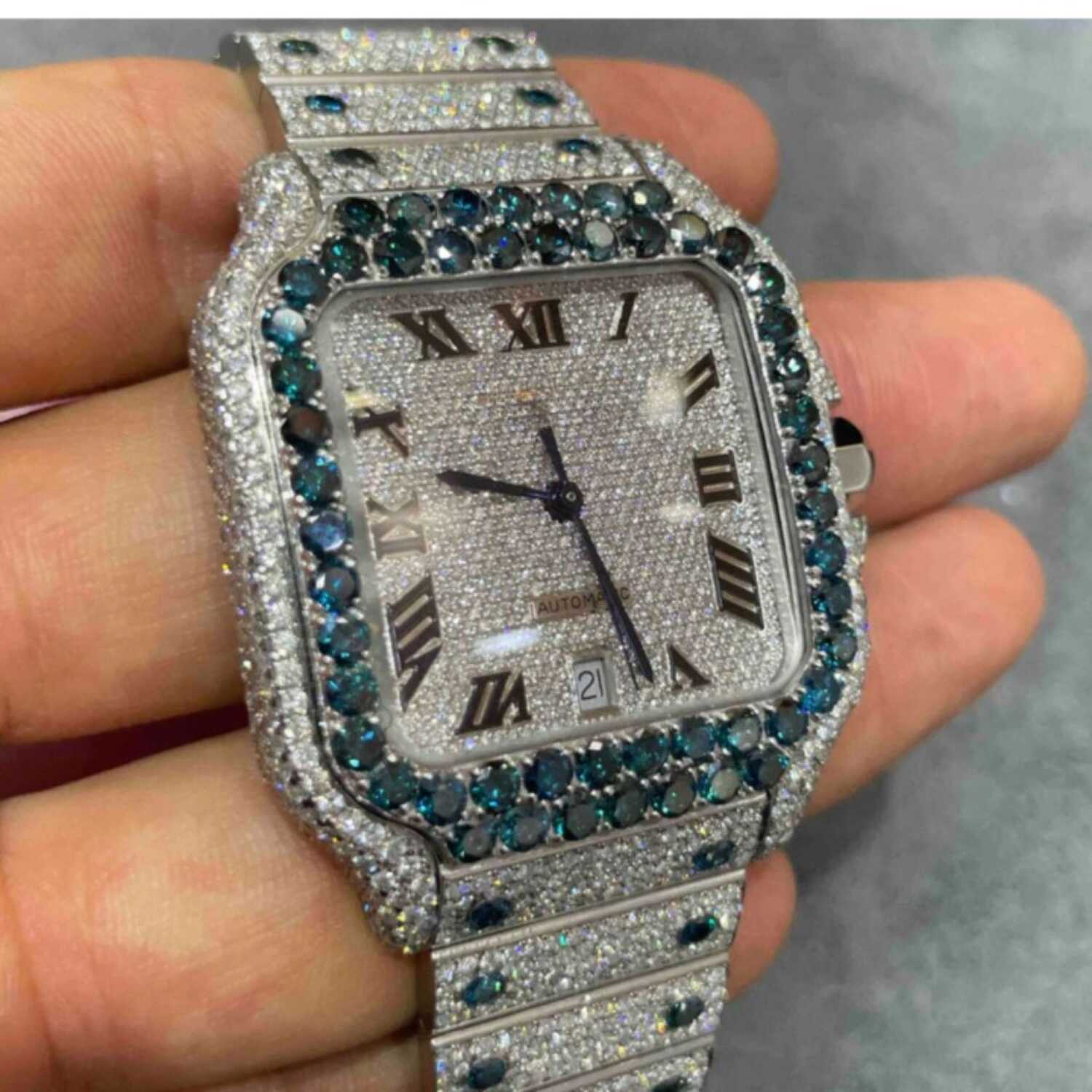 Iced Out Moissanite Watch Hip Hop Automatic Watch For Men - Image 2