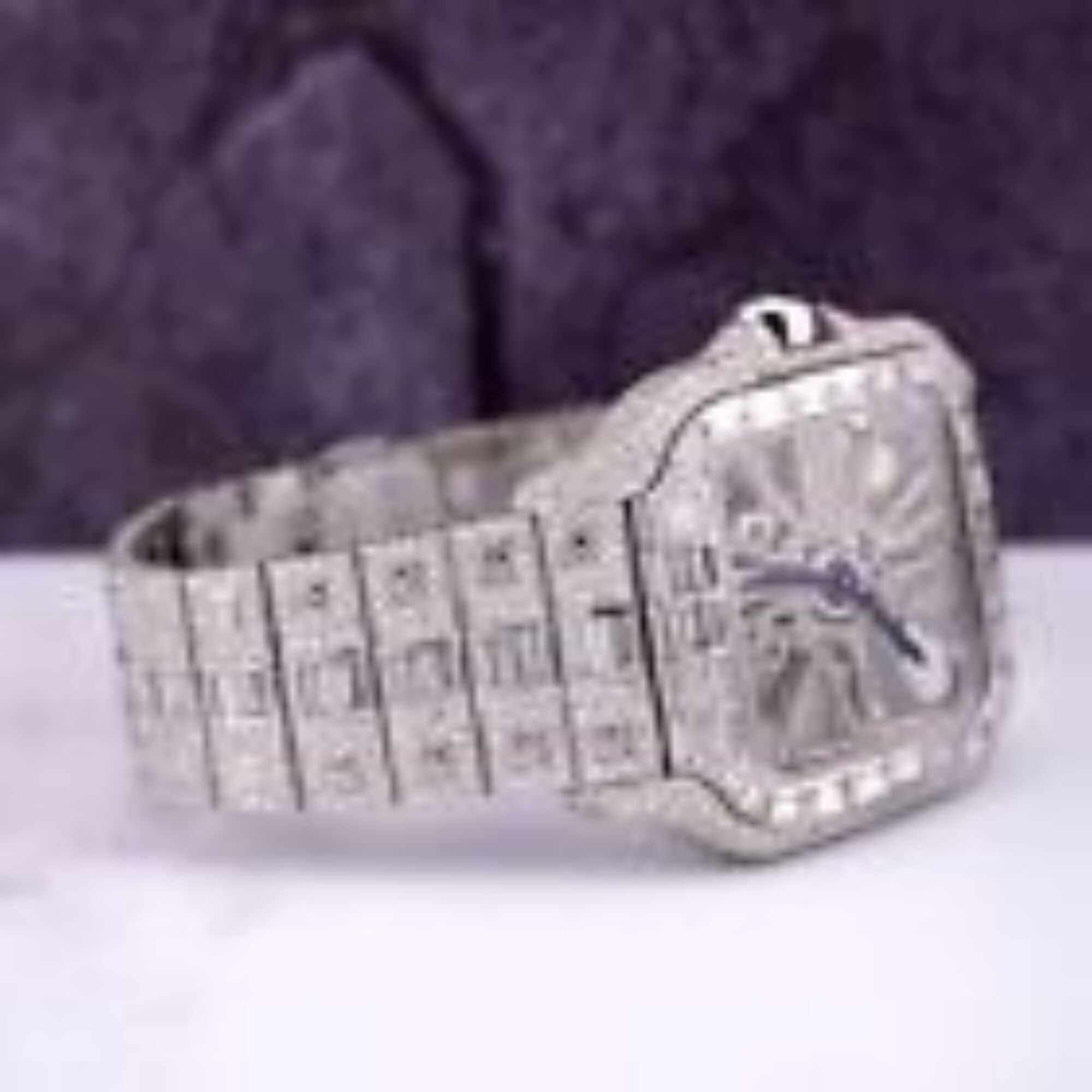 Diamond Finish Bust Down Iced Out Watches, Moissanite Watches - Image 7