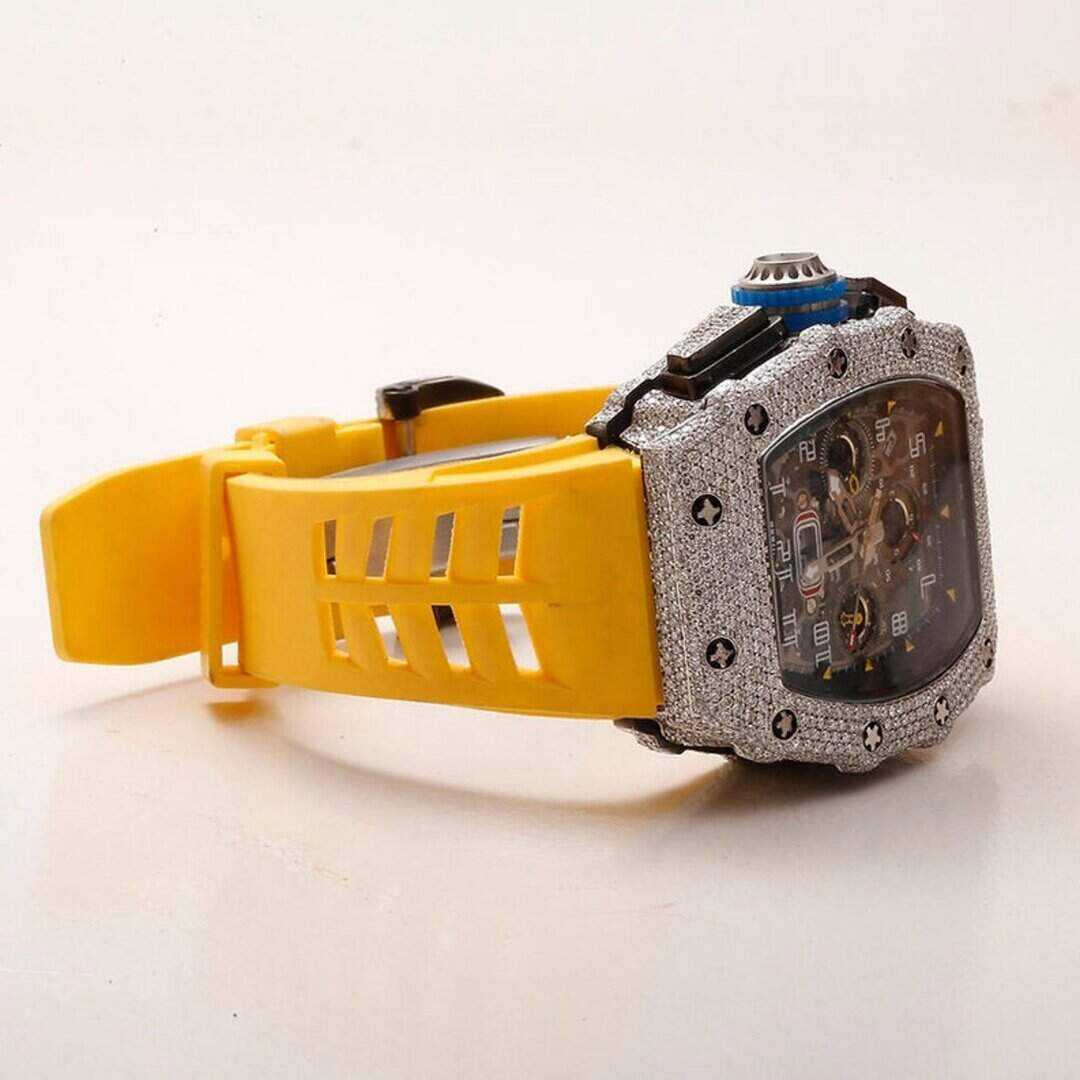 Women’s Moissanite Iced Out Silicone Band Timepiece - Image 4