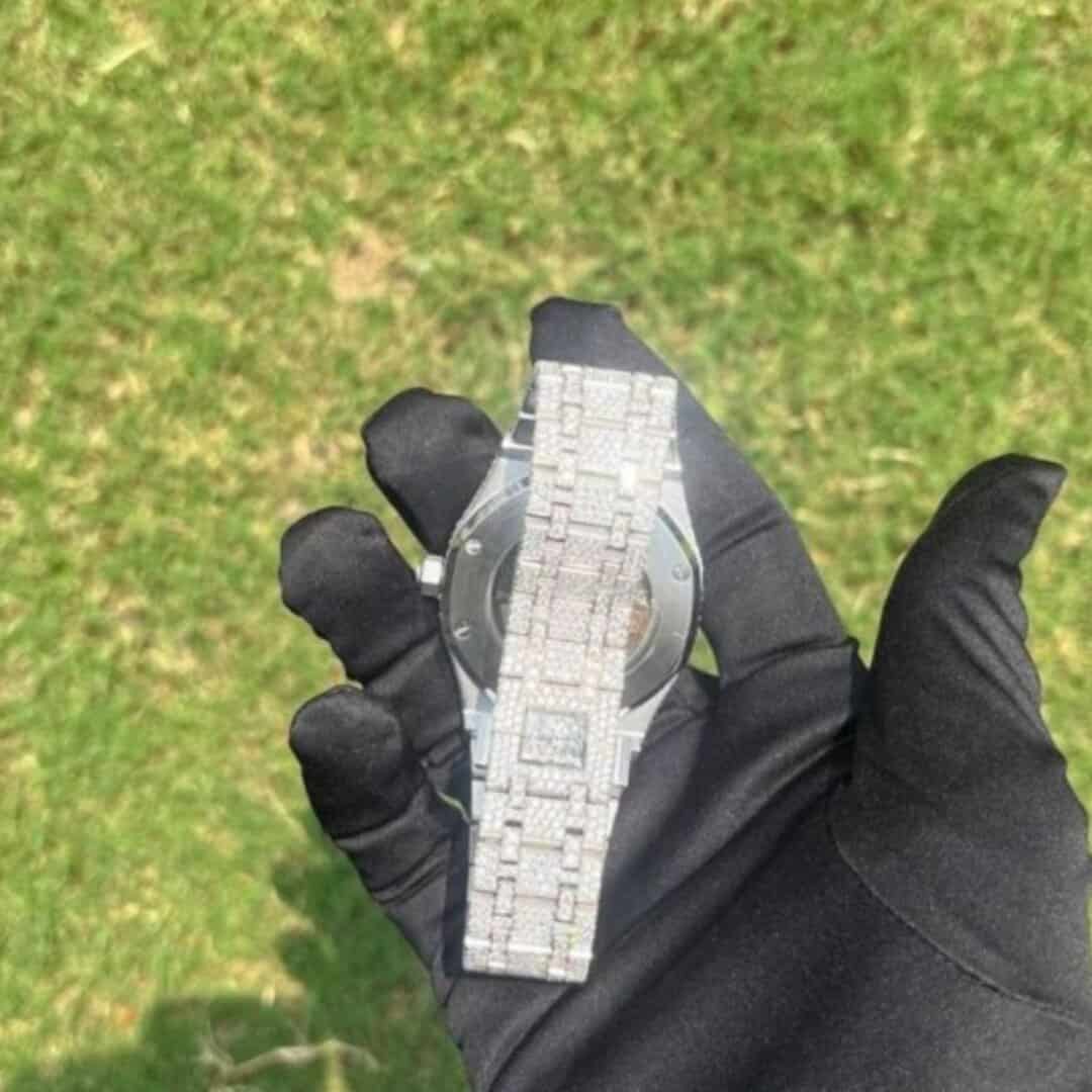 Iced Out Moissanite Watch with High-Quality Crystal Shine - Image 6