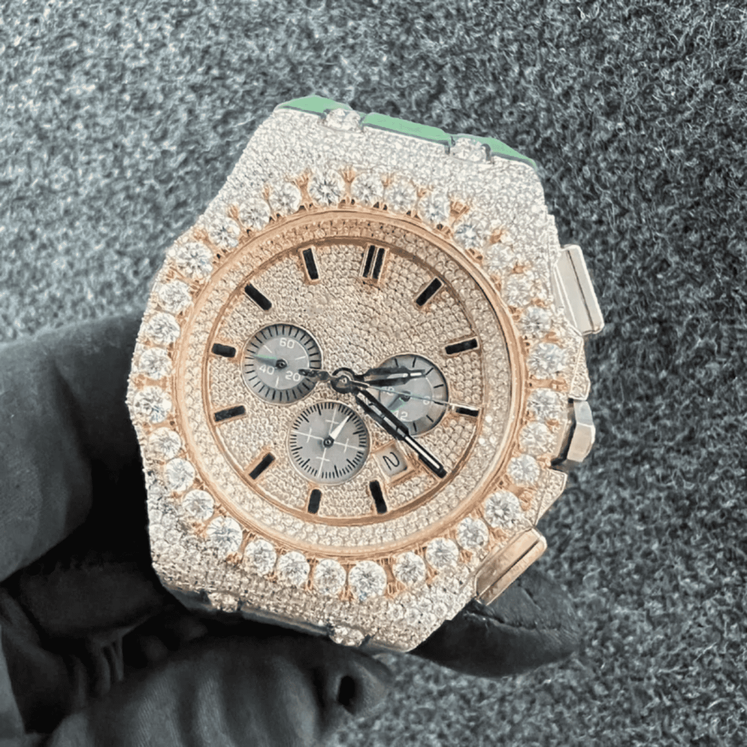 Iced Out Moissanite Watch with Premium Silicone Band - Image 4
