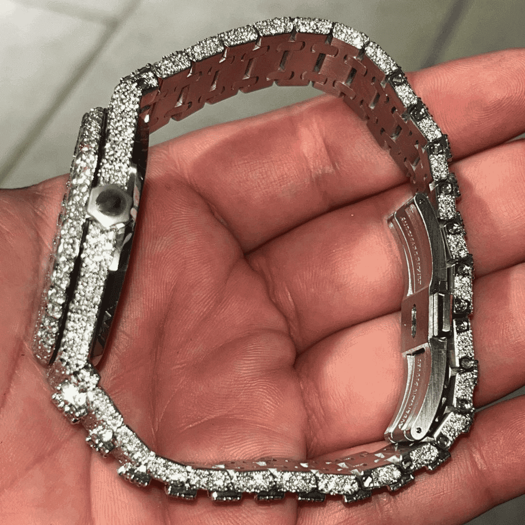 Iced Out Stainless Steel Hip Hop VVS Moissanite Watch - Image 3