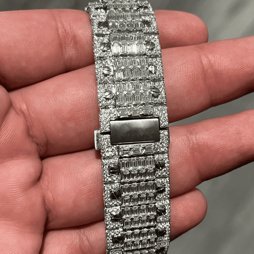 Iced Out Stainless Steel Hip Hop VVS Moissanite Watch - Image 2