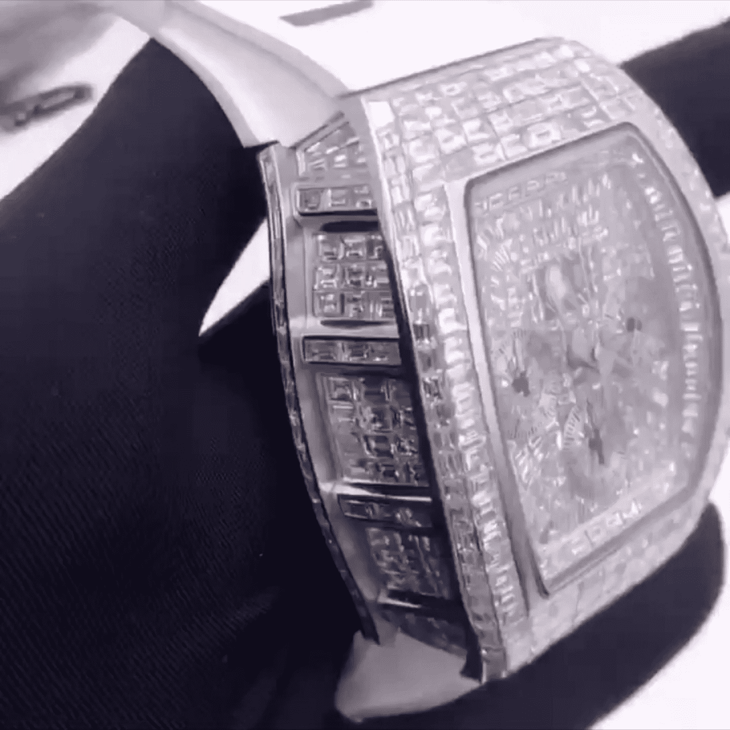 Ultimate Shine Moissanite Iced Out Watch with Silicone Band - Image 3