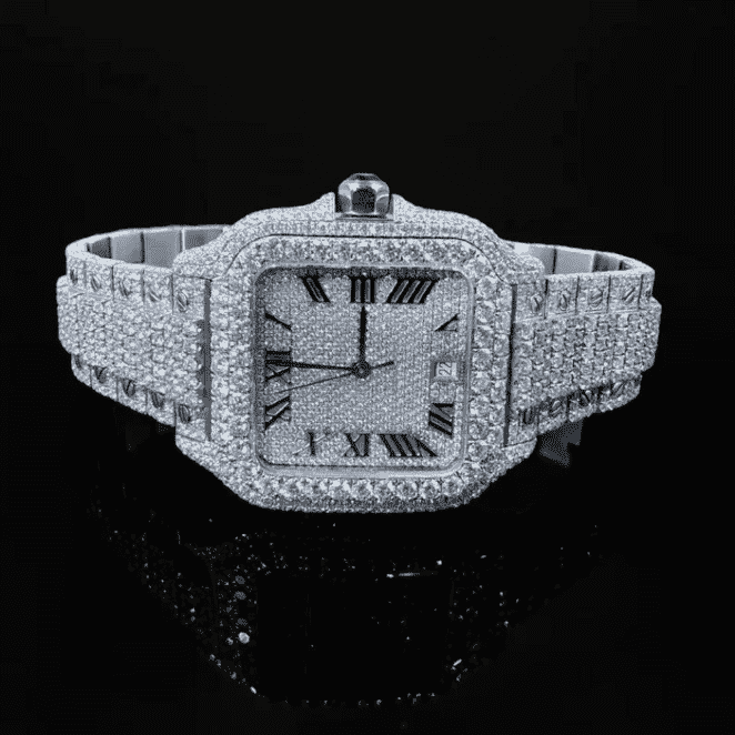 Iced Out Moissanite Watch