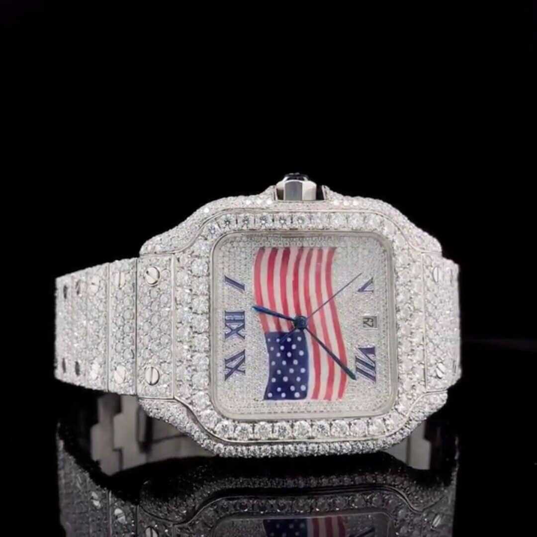 Classic Moissanite Diamond Iced Out Bust Down Automatic Watch - Image 3
