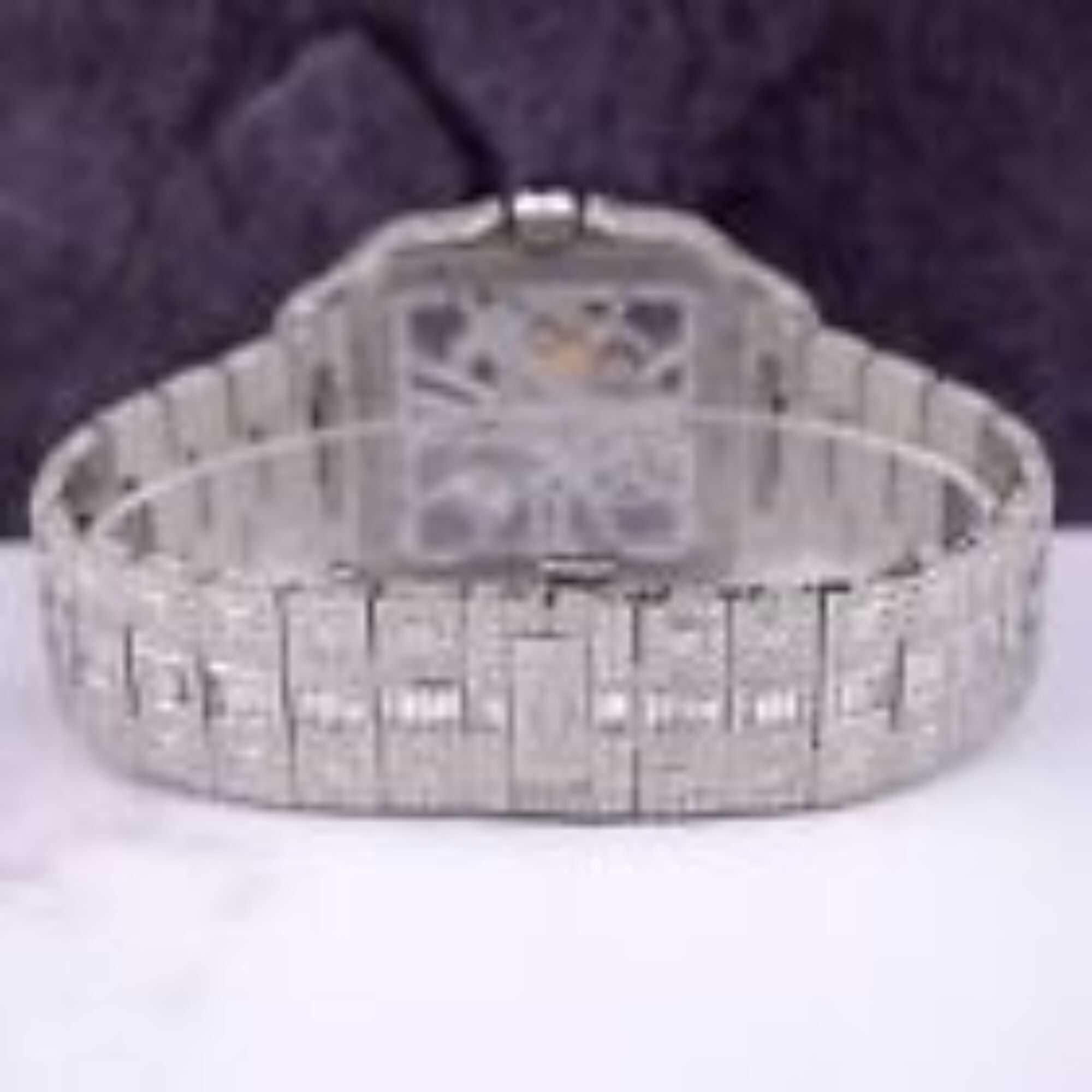 Diamond Finish Bust Down Iced Out Watches, Moissanite Watches - Image 6