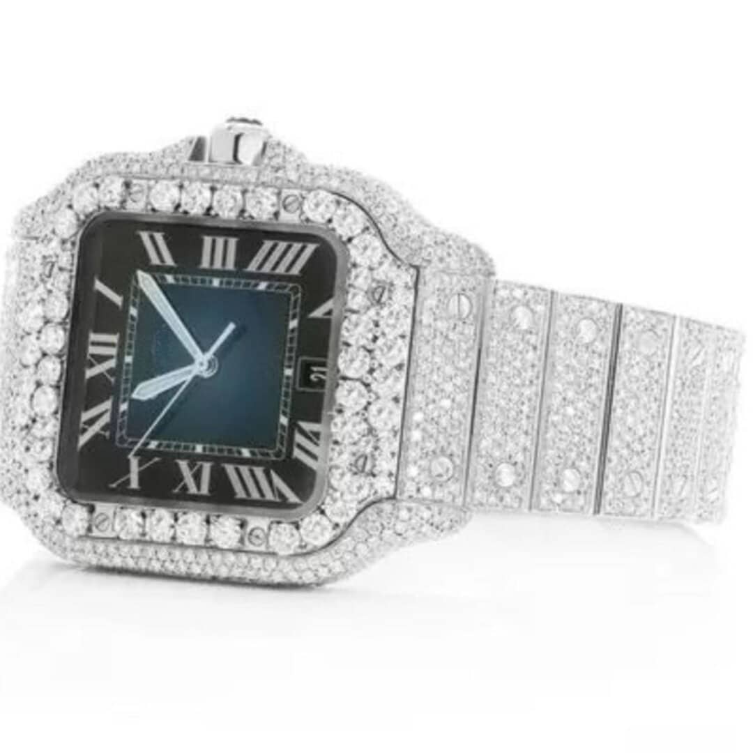 White Gold Plated Moissanite Wristwatch - Image 5