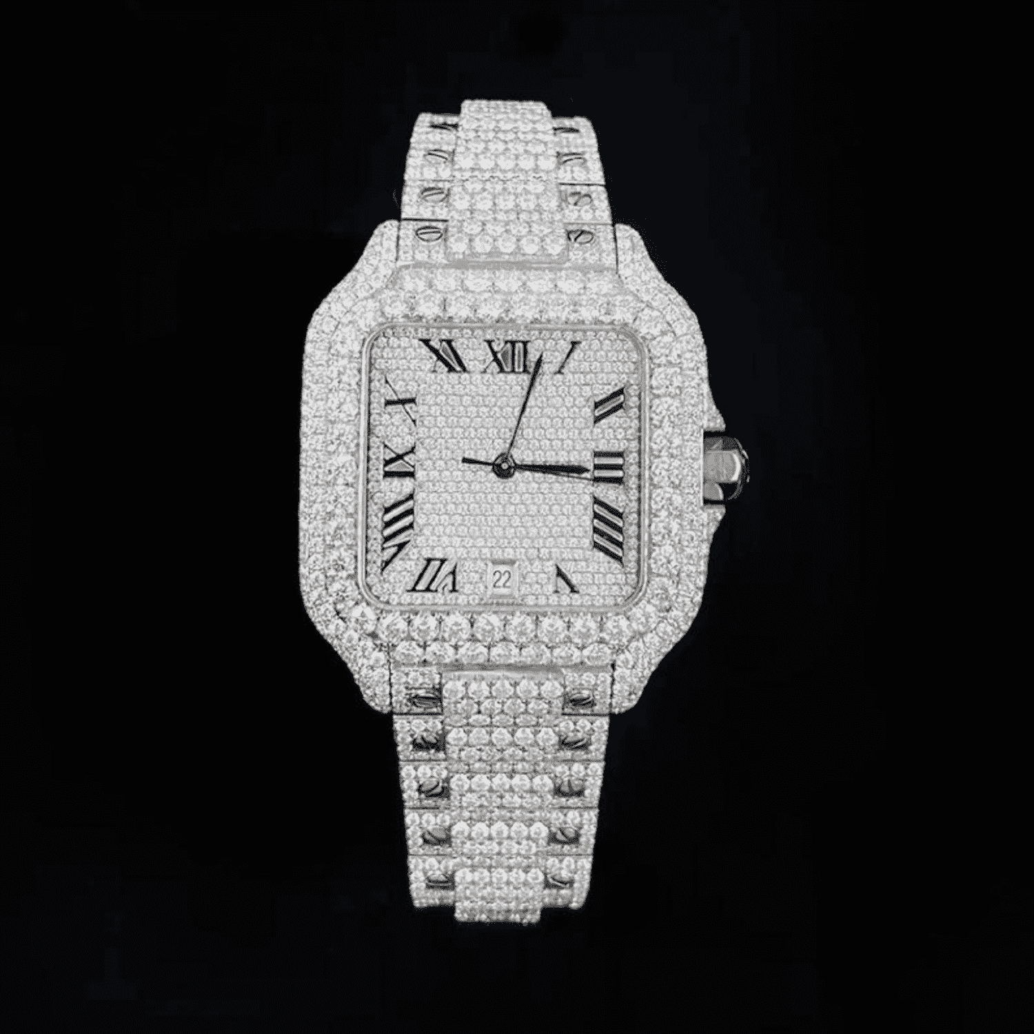 Iced Out Moissanite Watch
