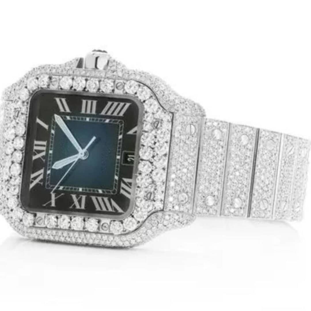 White Gold Plated Moissanite Wristwatch - Image 3