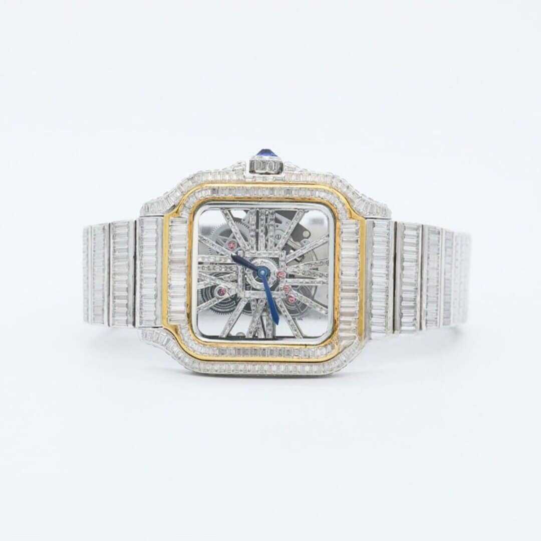 Classic Moissanite Watch with Modern Iced Detailing - Image 3