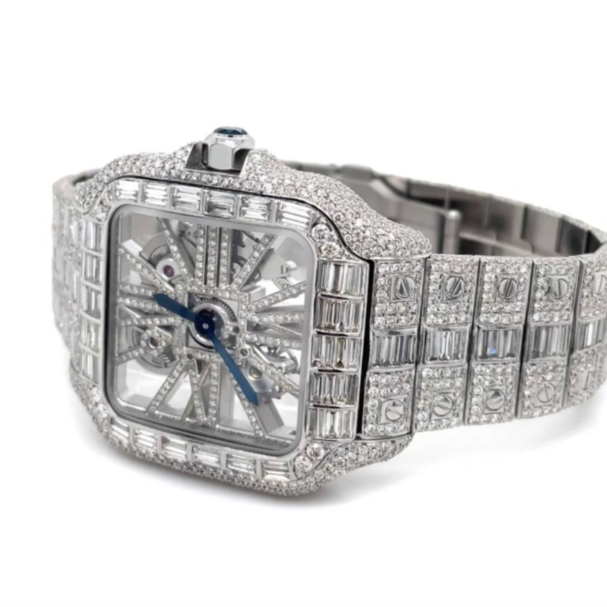 Diamond Finish Bust Down Iced Out Watches, Moissanite Watches - Image 4