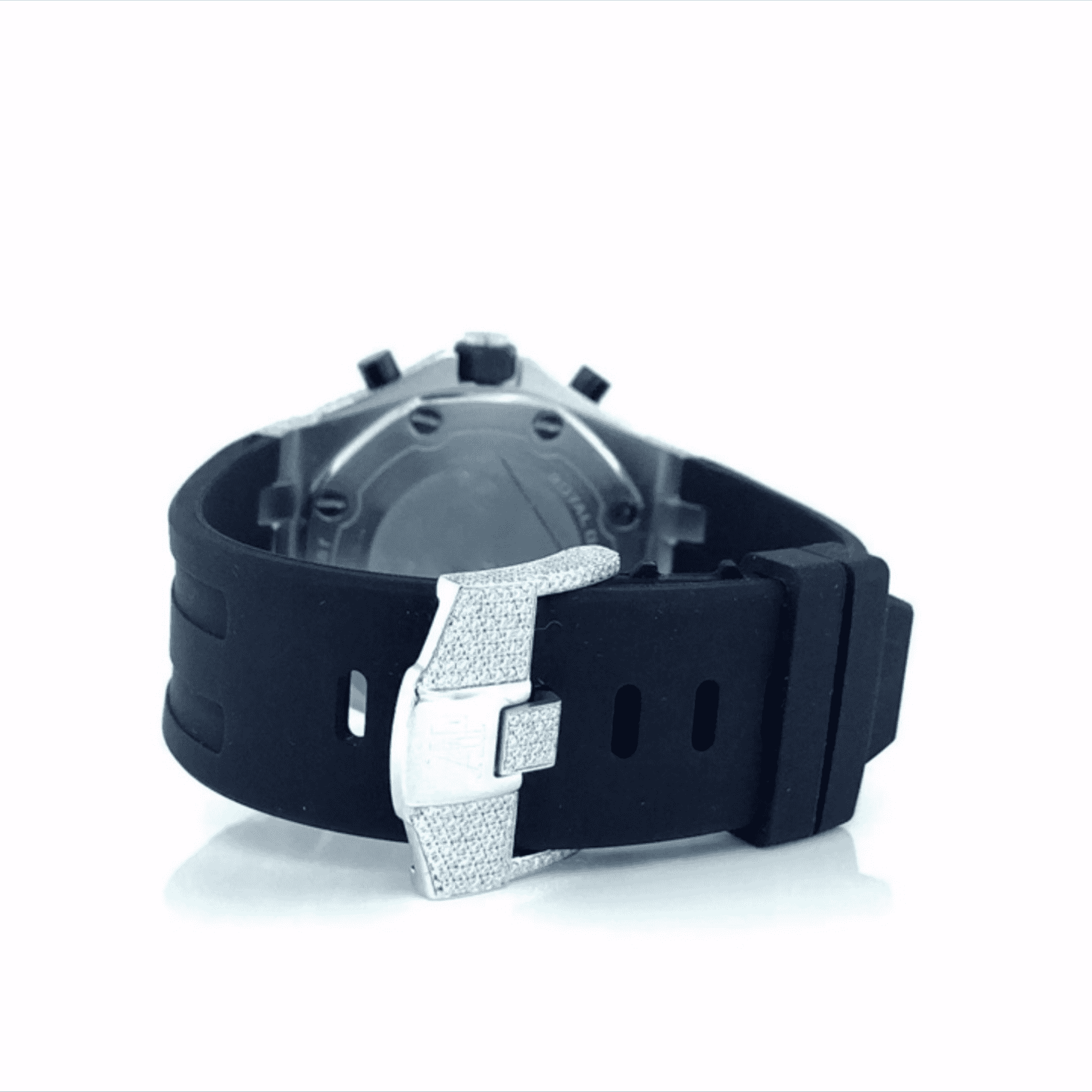 Men’s Moissanite Iced Out Watch with Soft Silicone Band - Image 4