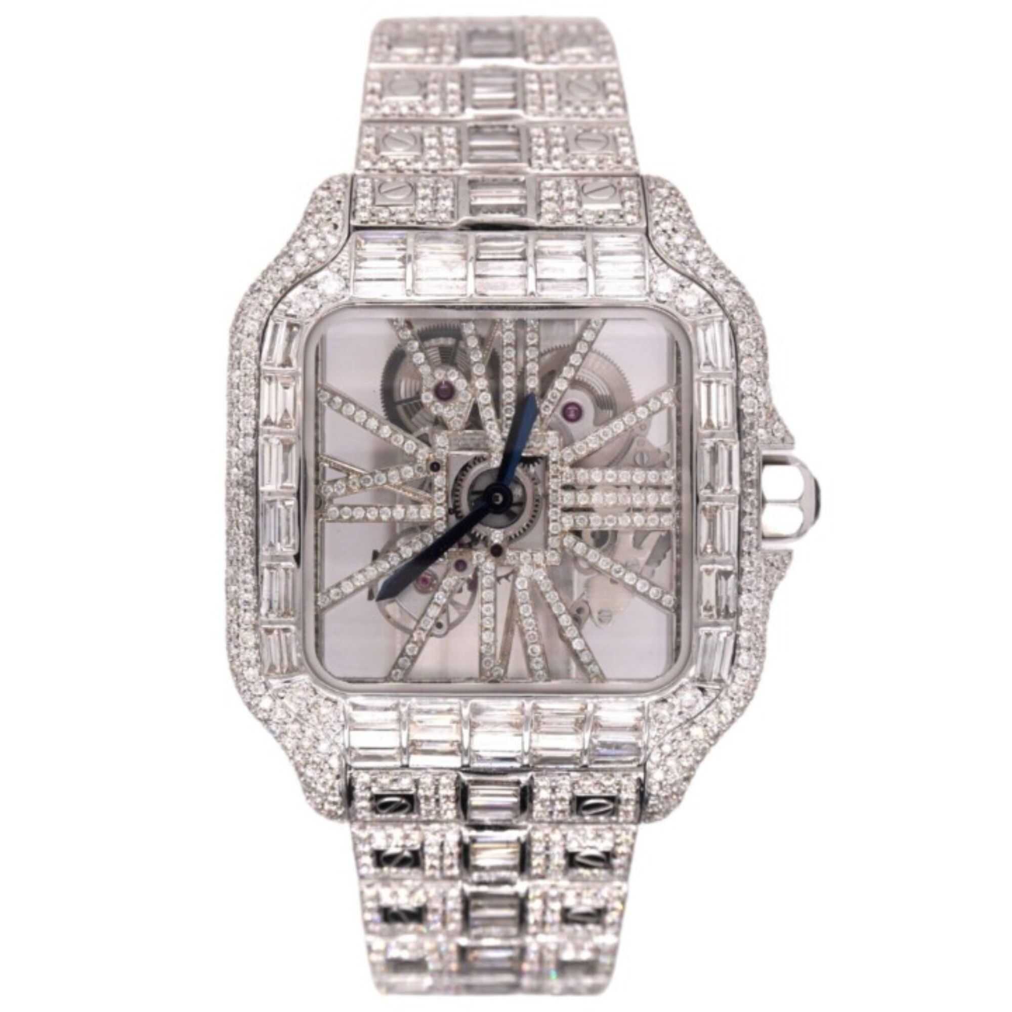 Diamond Finish Bust Down Iced Out Watches, Moissanite Watches - Image 3