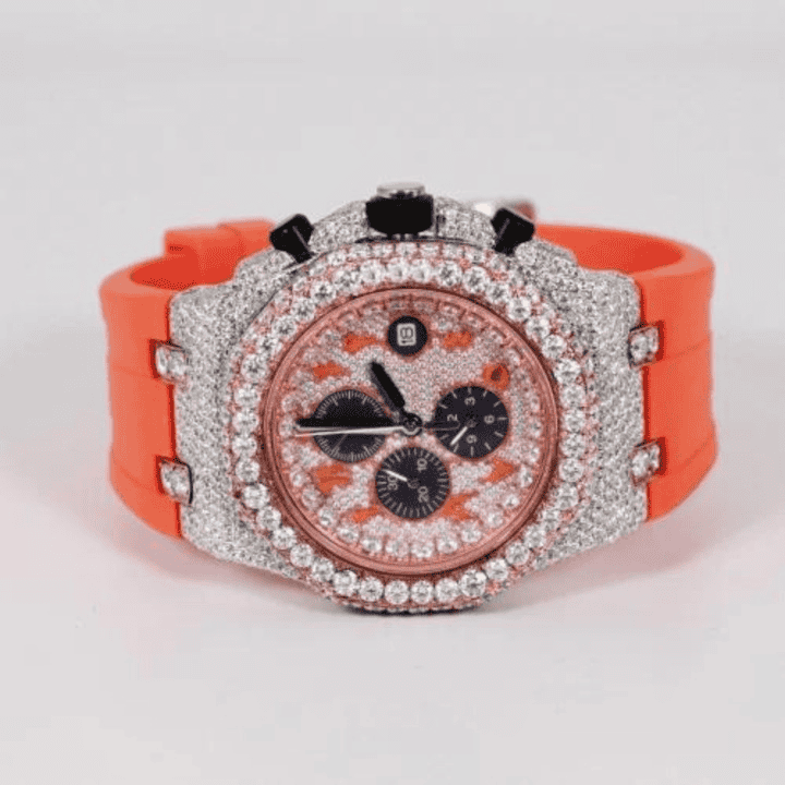 Signature Series Bust Down Iced Out Watches, Moissanite Watches