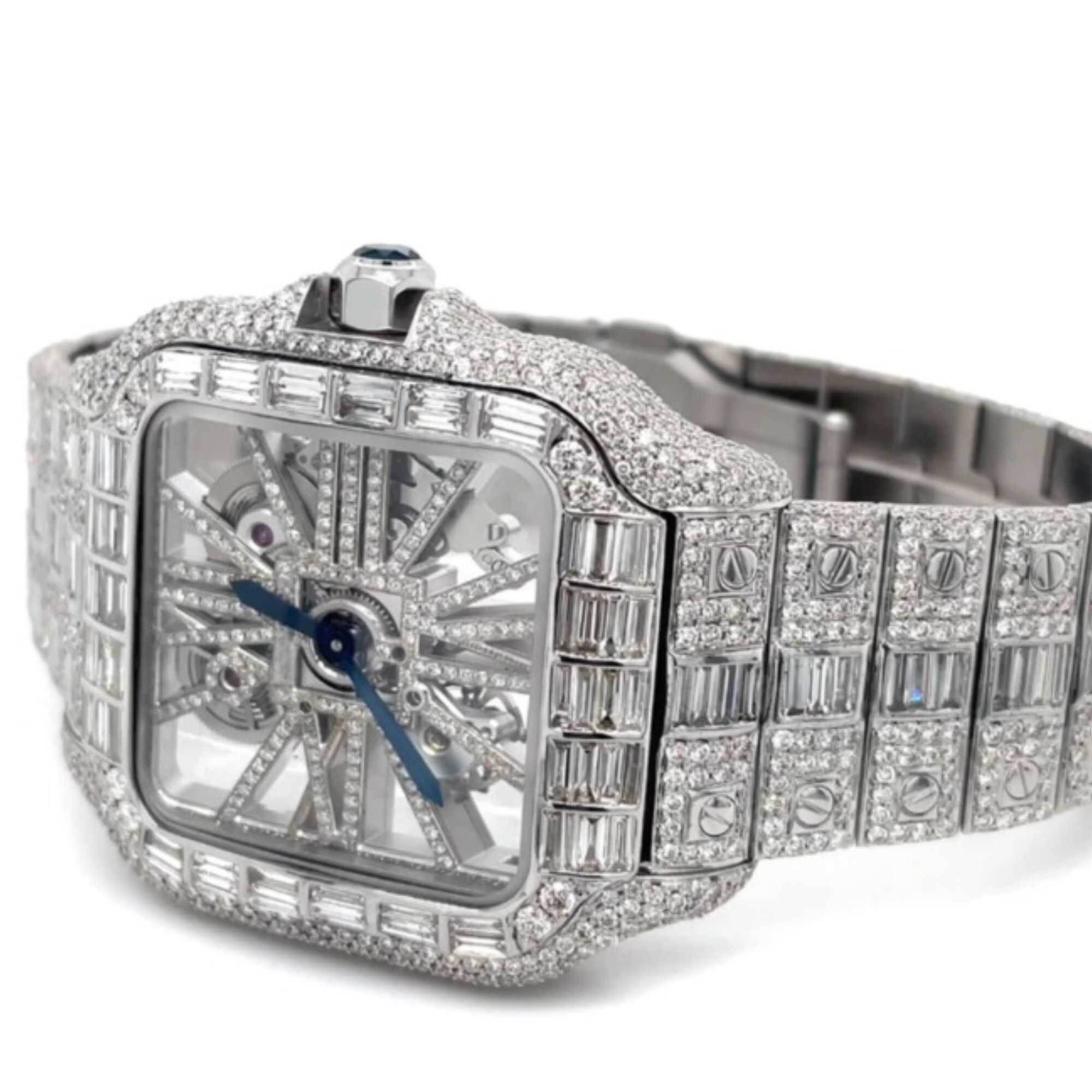 Diamond Finish Bust Down Iced Out Watches, Moissanite Watches - Image 2