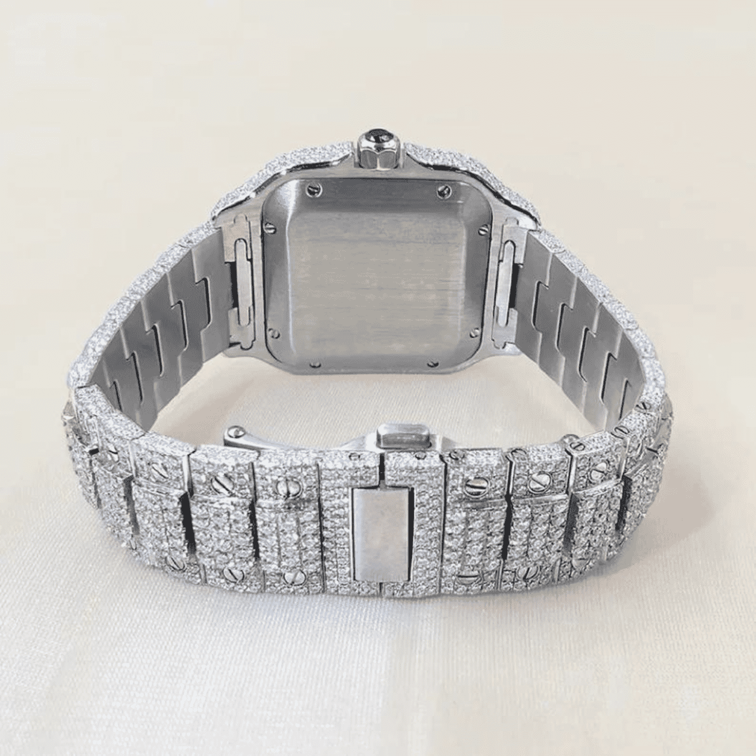 Iced Out Moissanite Watch