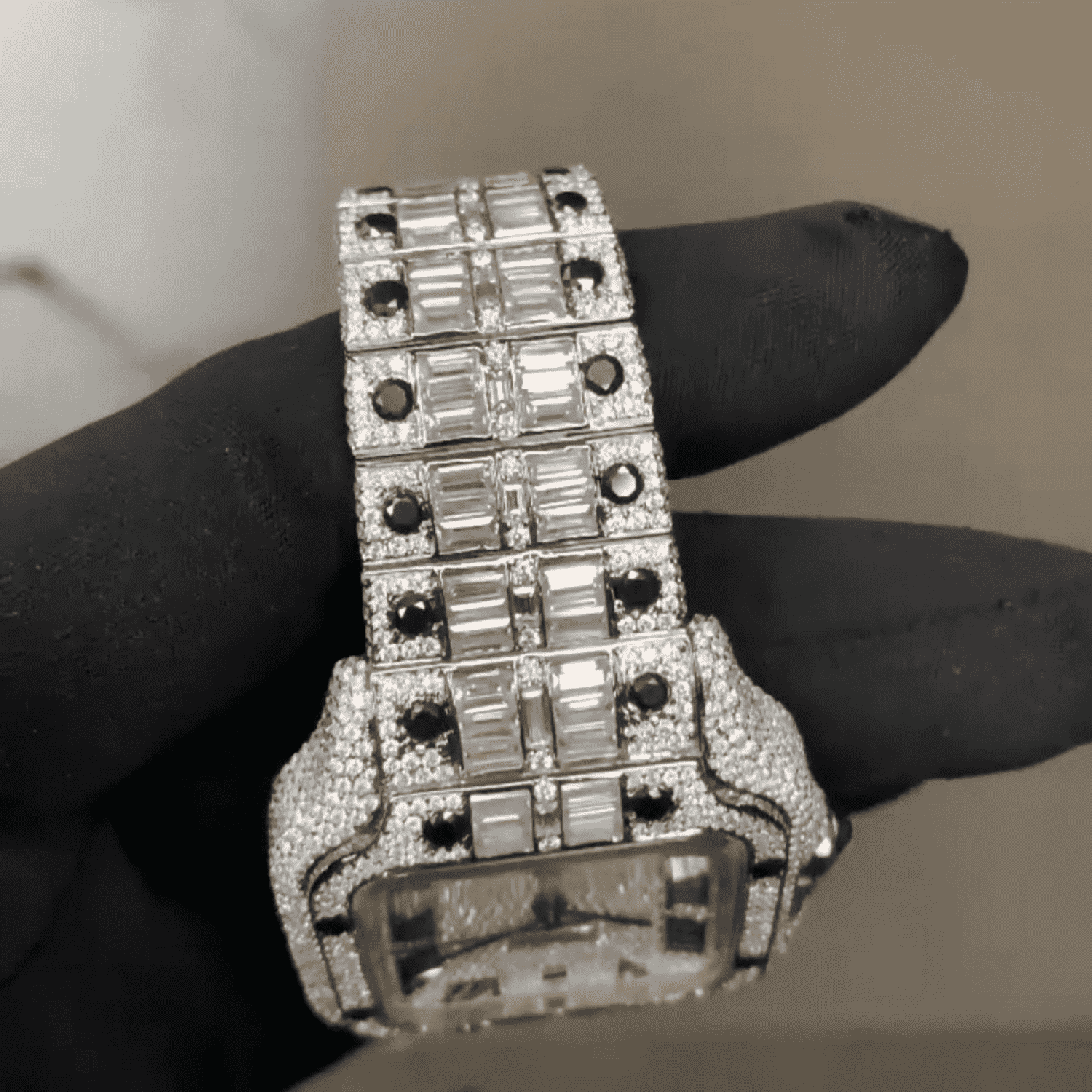 Stylish Bust Down Moissanite Watch for Men Fully Iced Out - Image 4