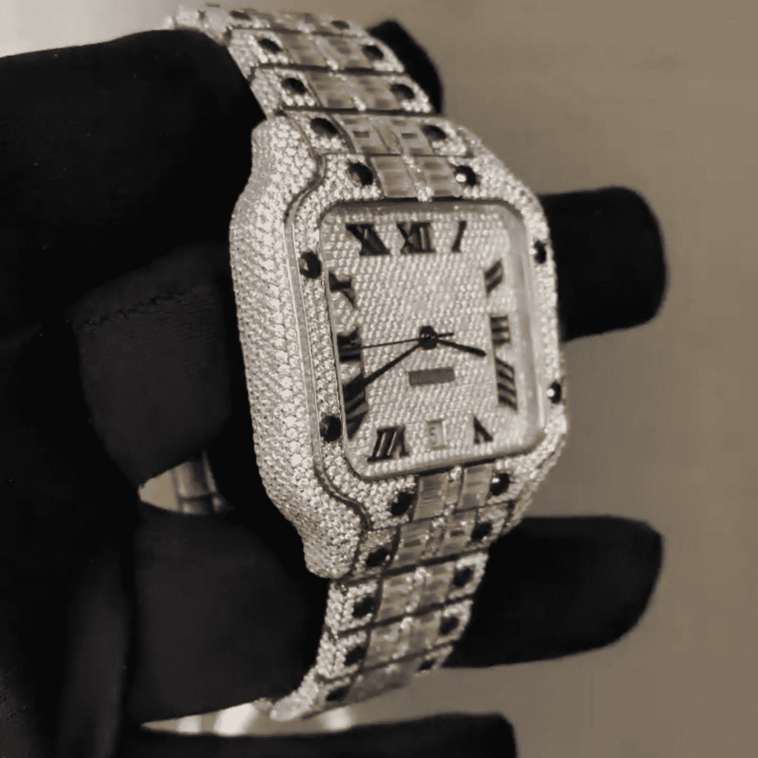 Stylish Bust Down Moissanite Watch for Men Fully Iced Out - Image 3