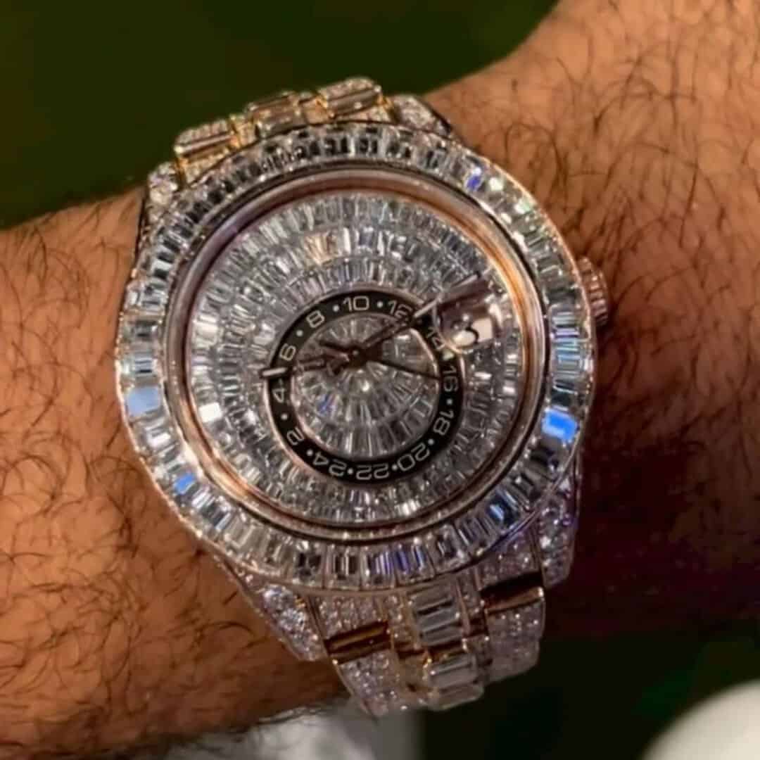 Men’s Automatic Bust Down Moissanite Watch