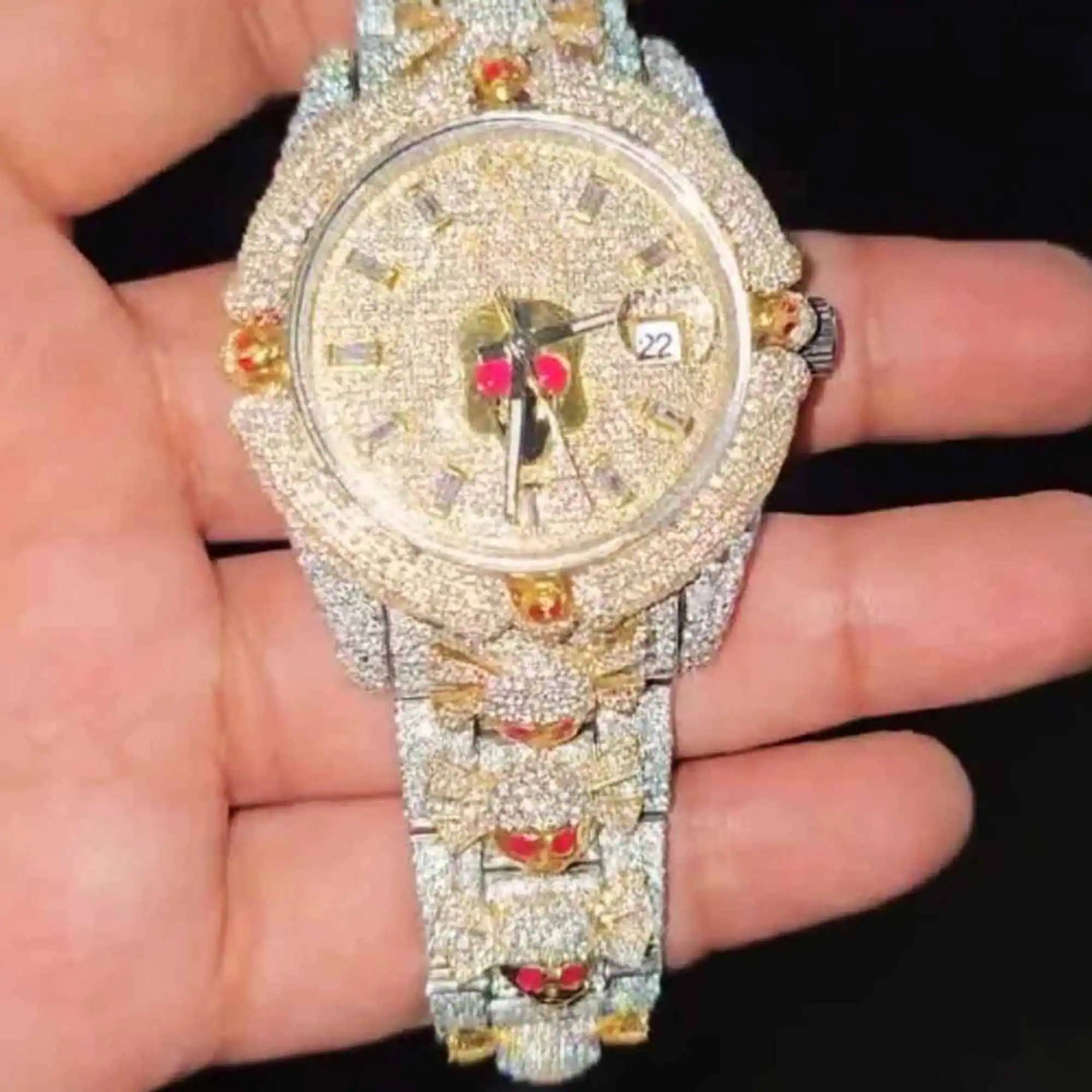 Classic Iced Out Diamond Moissanite Watch