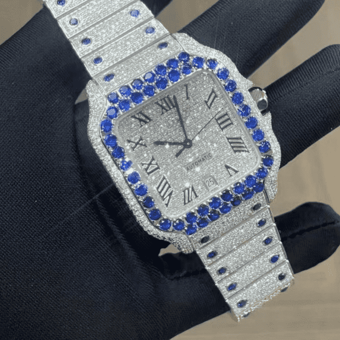 Stainless Steel Bust Down Luxury Watch for Gift